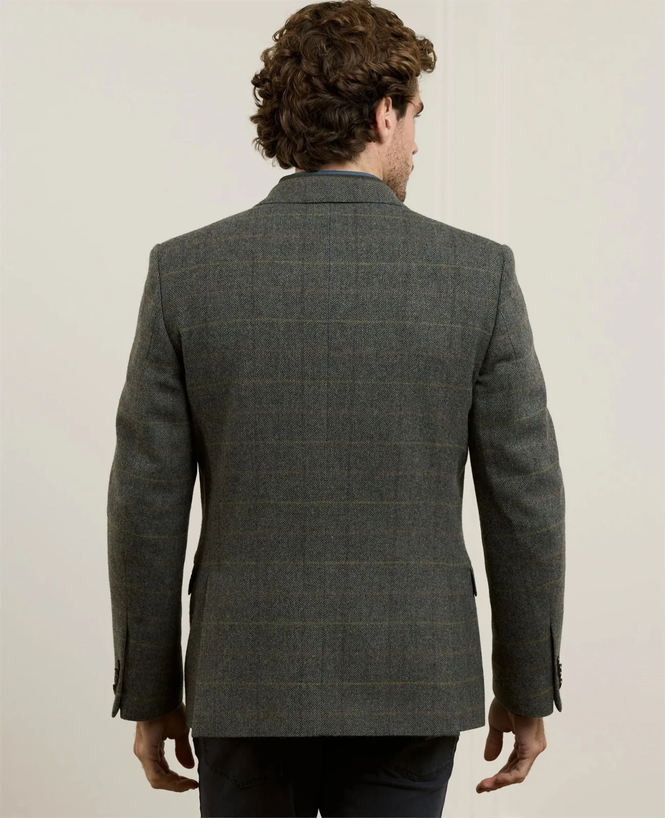 Ennis Tweed Blazer - Moss Green Check thumbnail 4