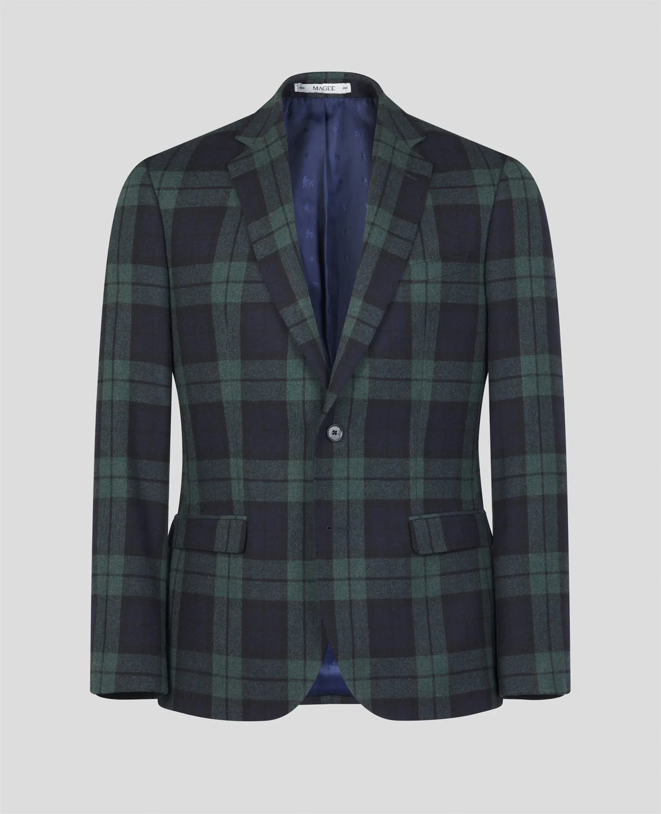 Finn Suit Blazer in Green & Navy Blackwatch thumbnail 2