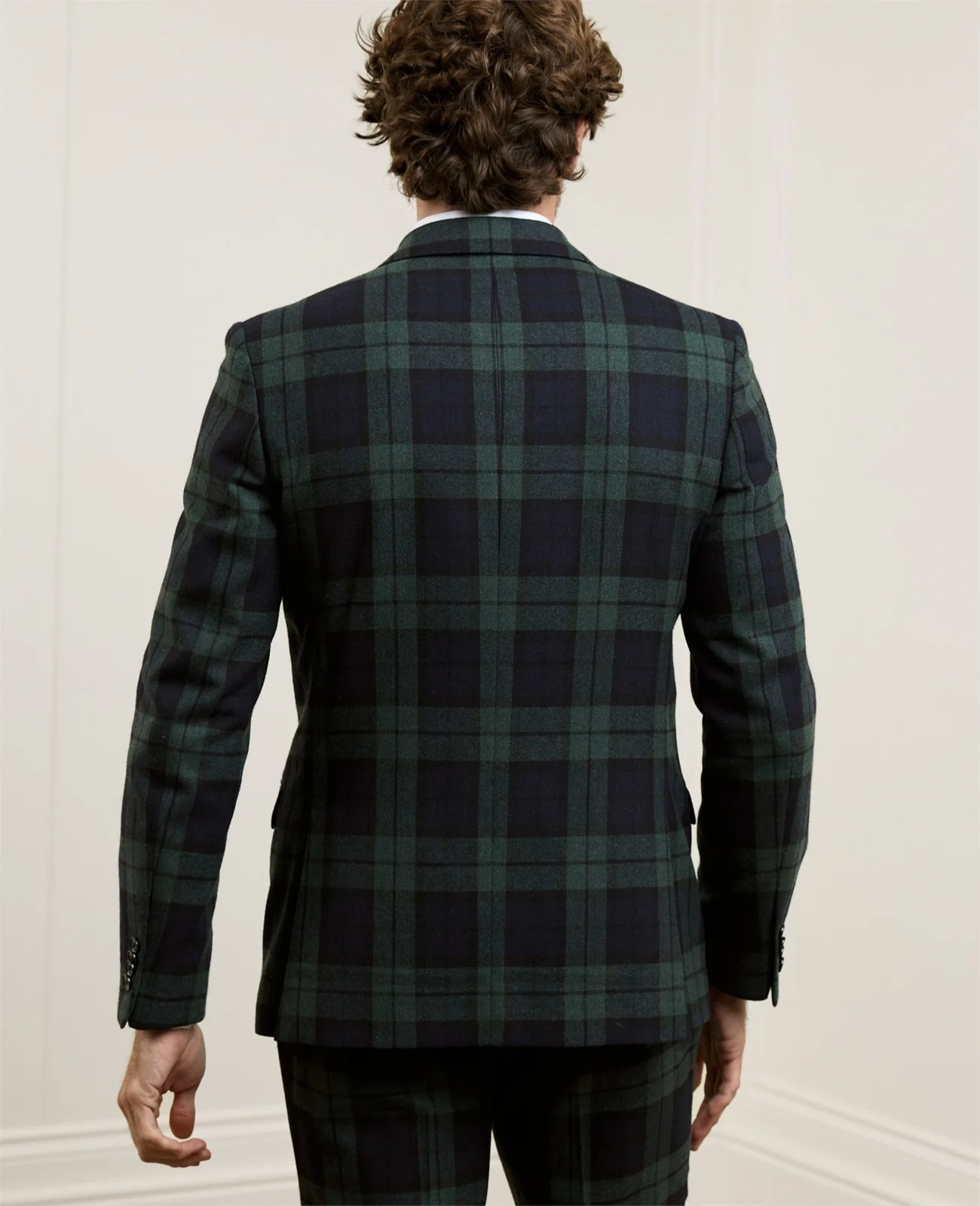 Finn Suit Blazer in Green & Navy Blackwatch thumbnail 4