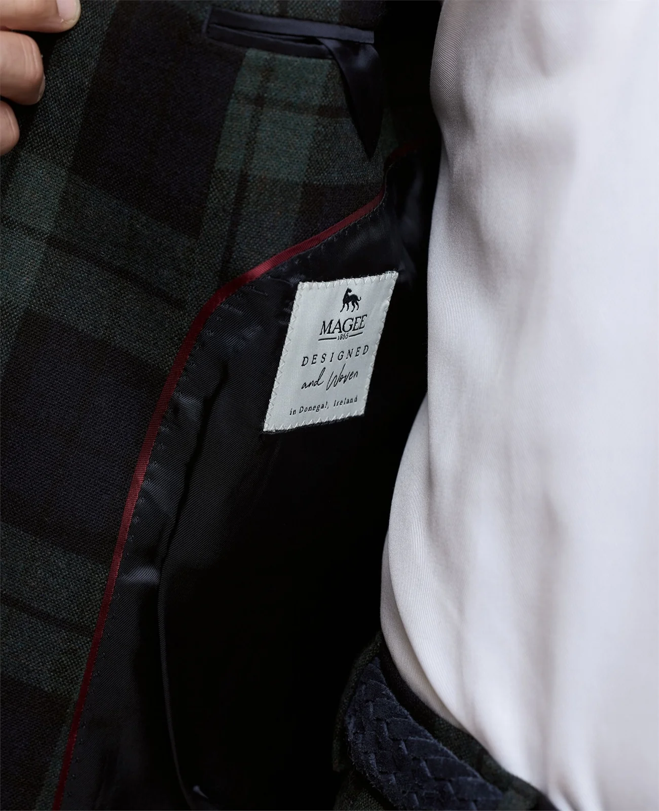 Finn Suit Blazer in Green & Navy Blackwatch thumbnail 5