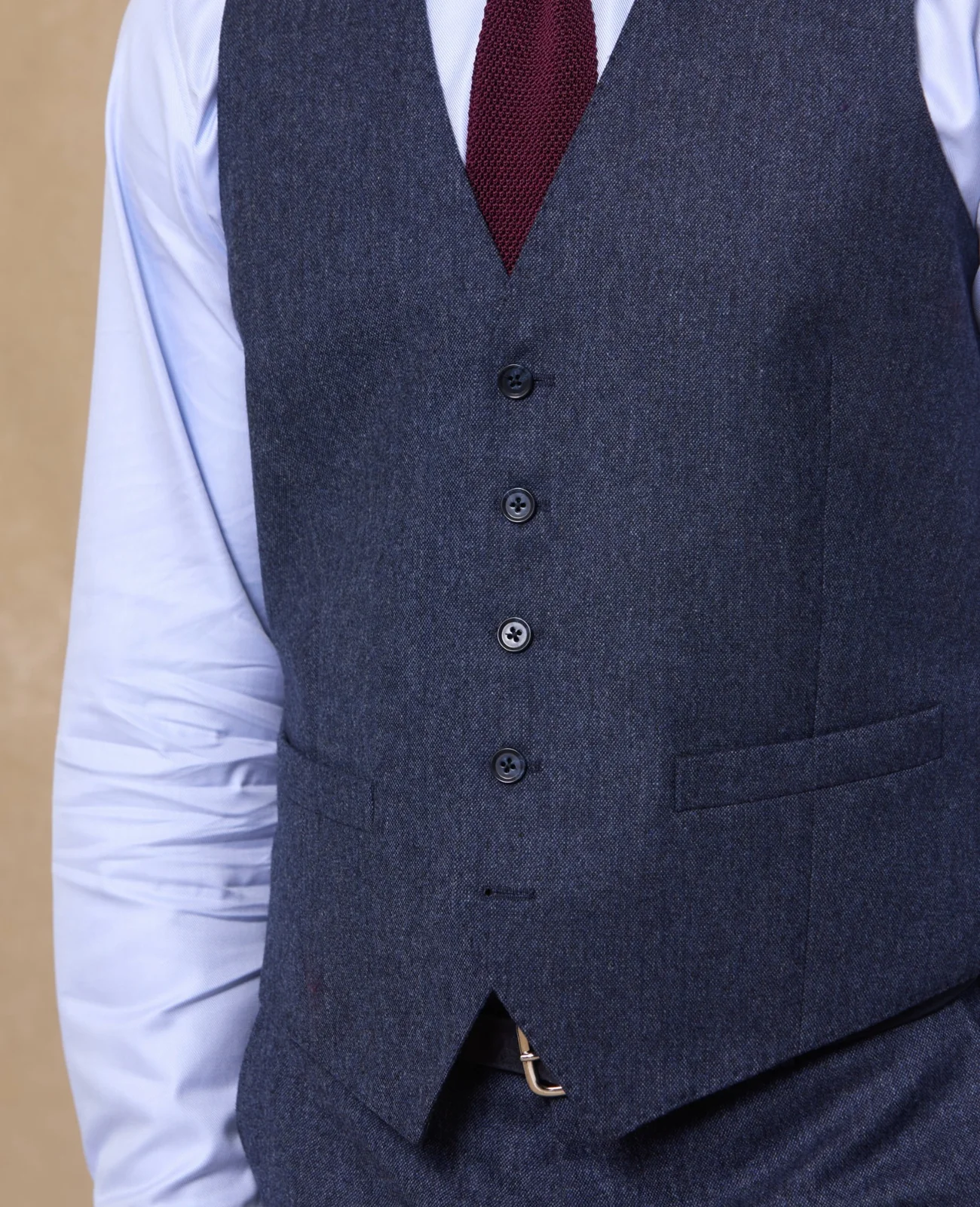 Fleet Blue Tweed Waistcoat thumbnail 4