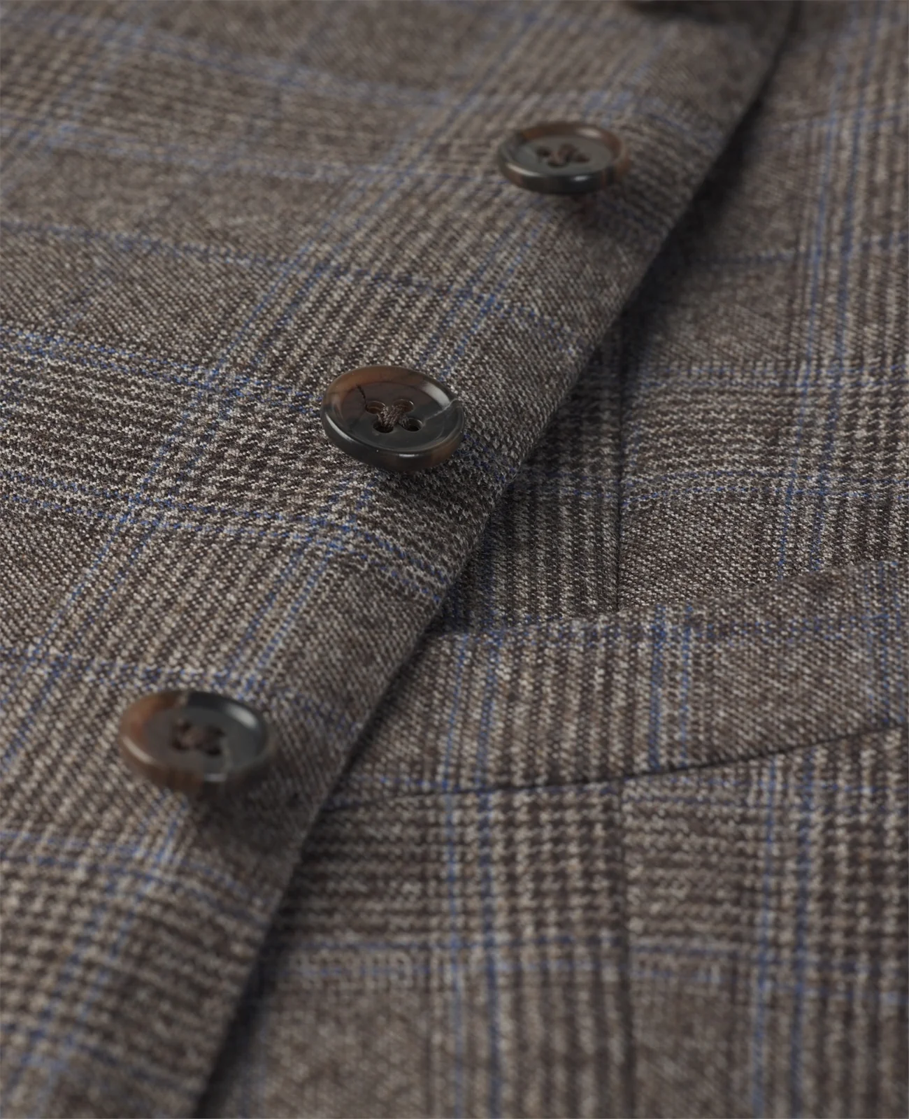 Glyde Suit Waistcoat in Oat & Chocolate Glencheck thumbnail 4
