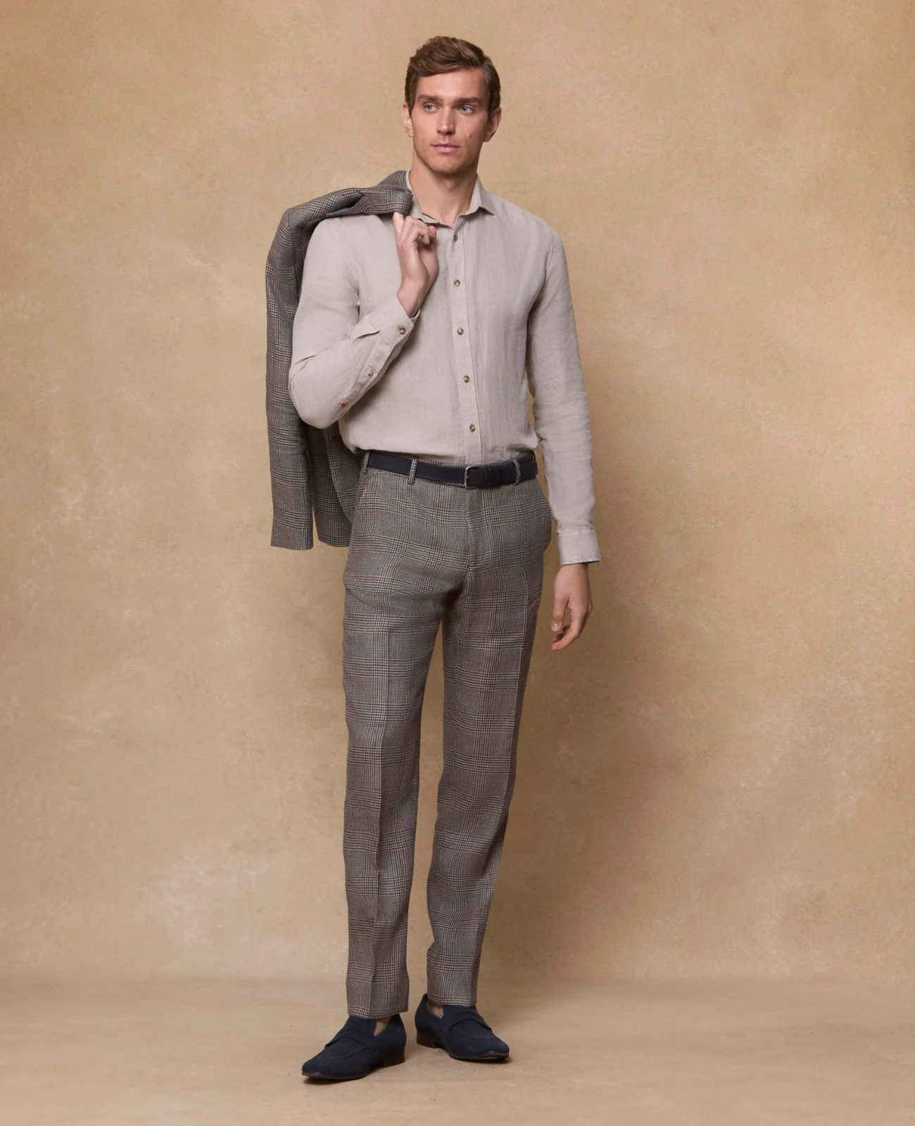 Grafton Irish Linen 2 Piece Suit - Brown Check thumbnail 3