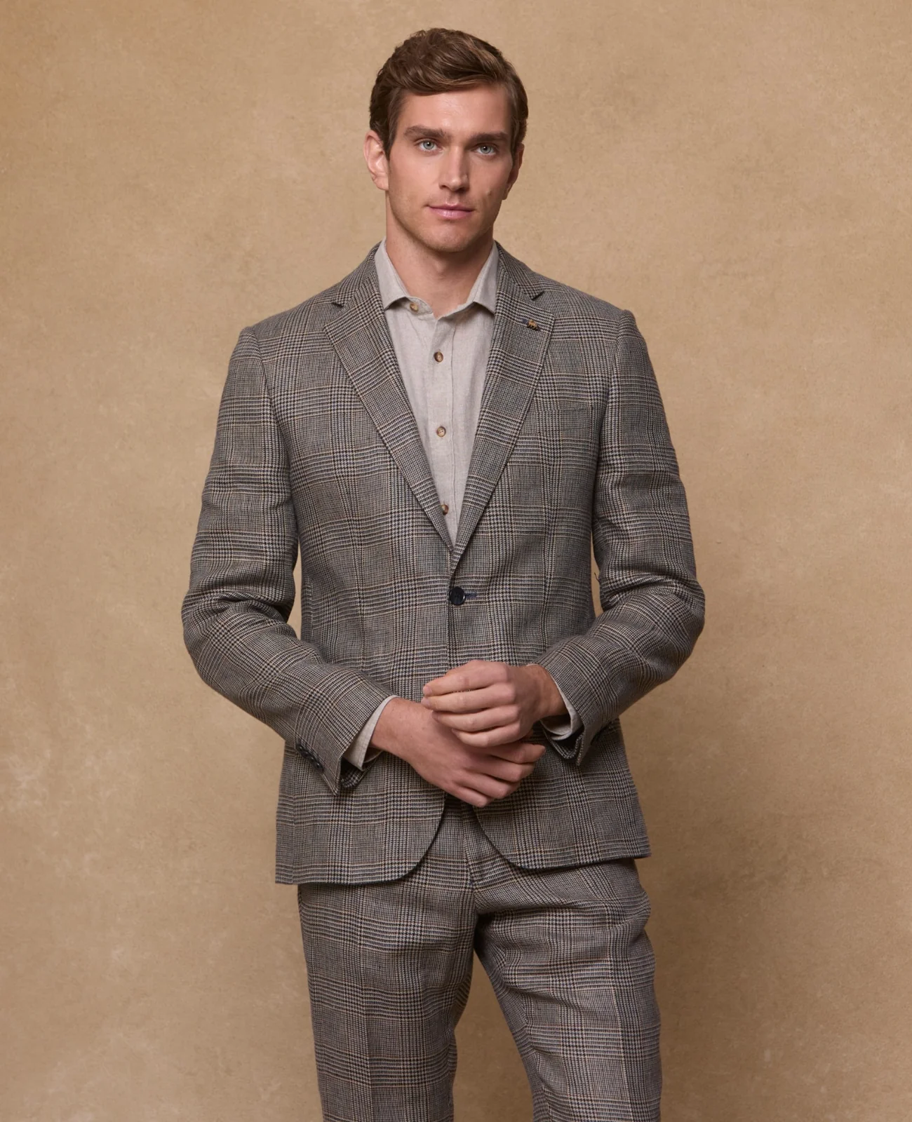 Grafton Irish Linen 2 Piece Suit - Brown Check thumbnail 6