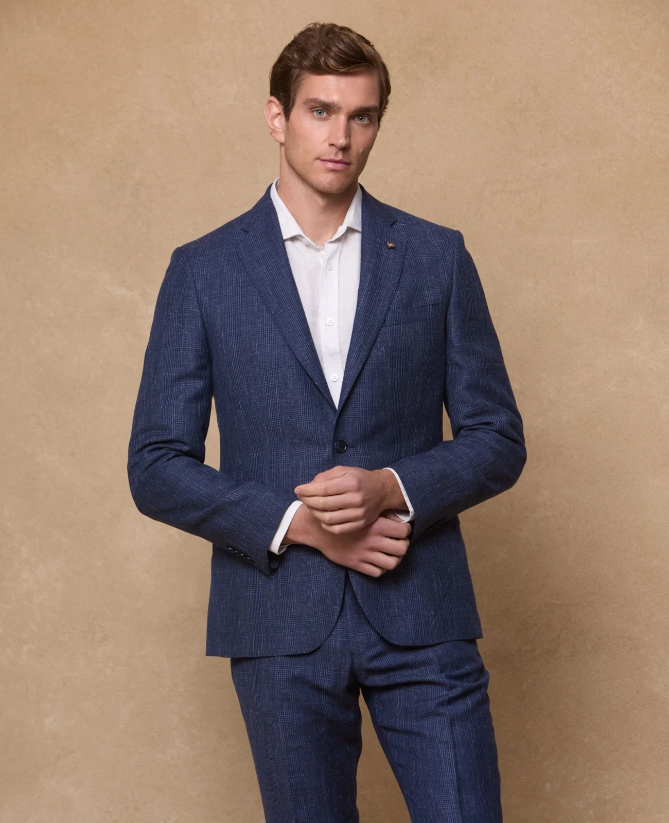 Grafton Wool/Linen 2 Piece Suit - Blue Check thumbnail 3