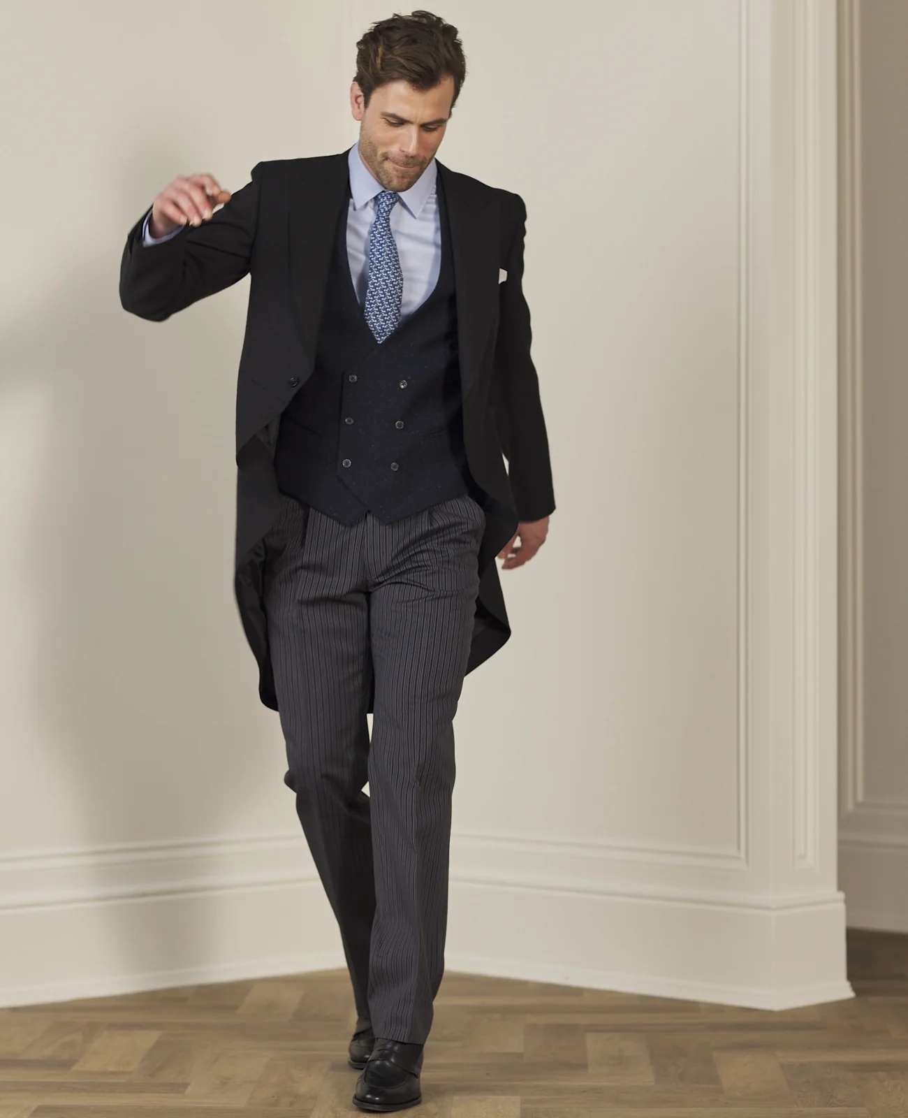 Grey Pinstripe Classic Fit Morning Trouser primary image