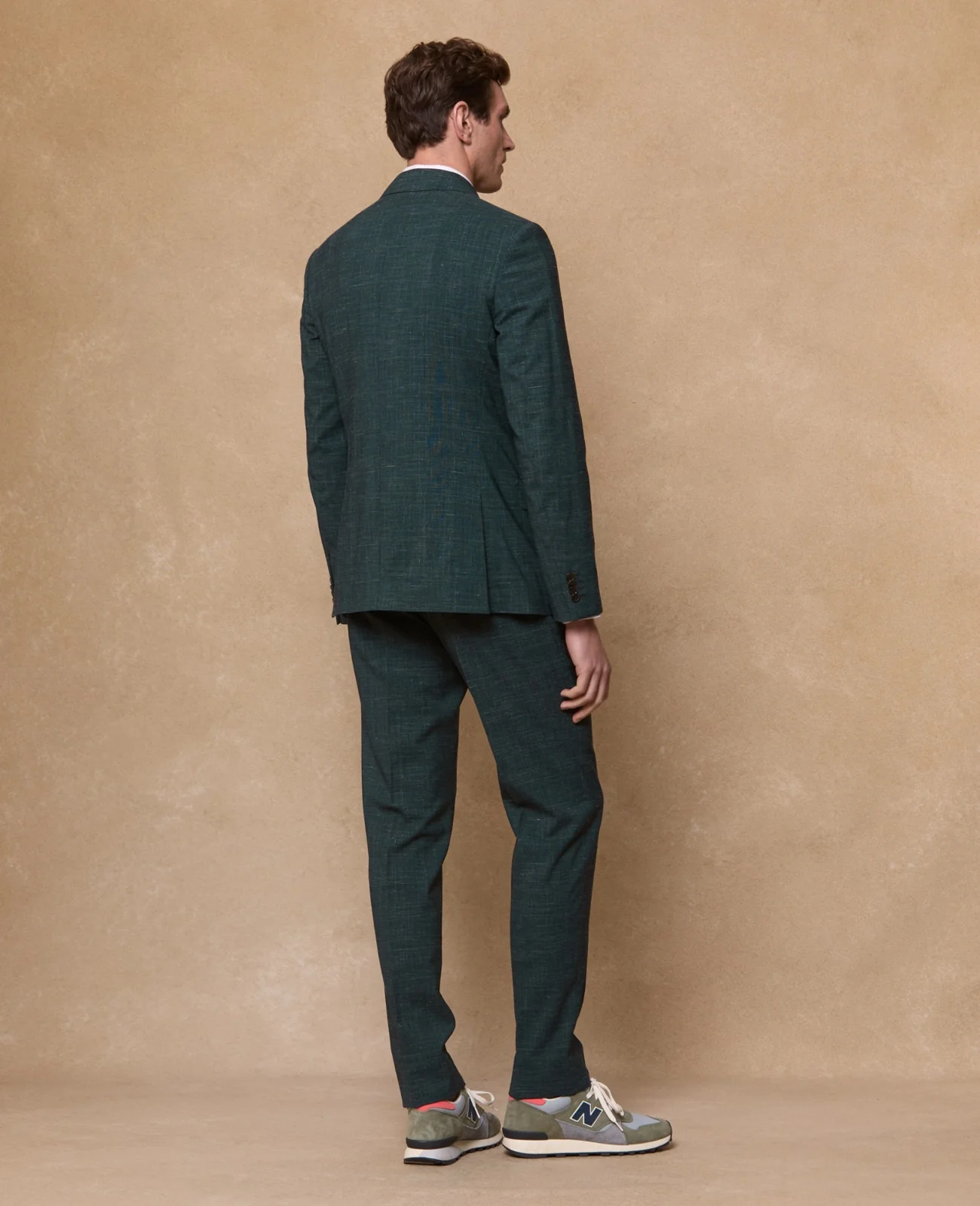 Harcourt Wool/Linen 2 Piece DB Suit - Green Check thumbnail 4