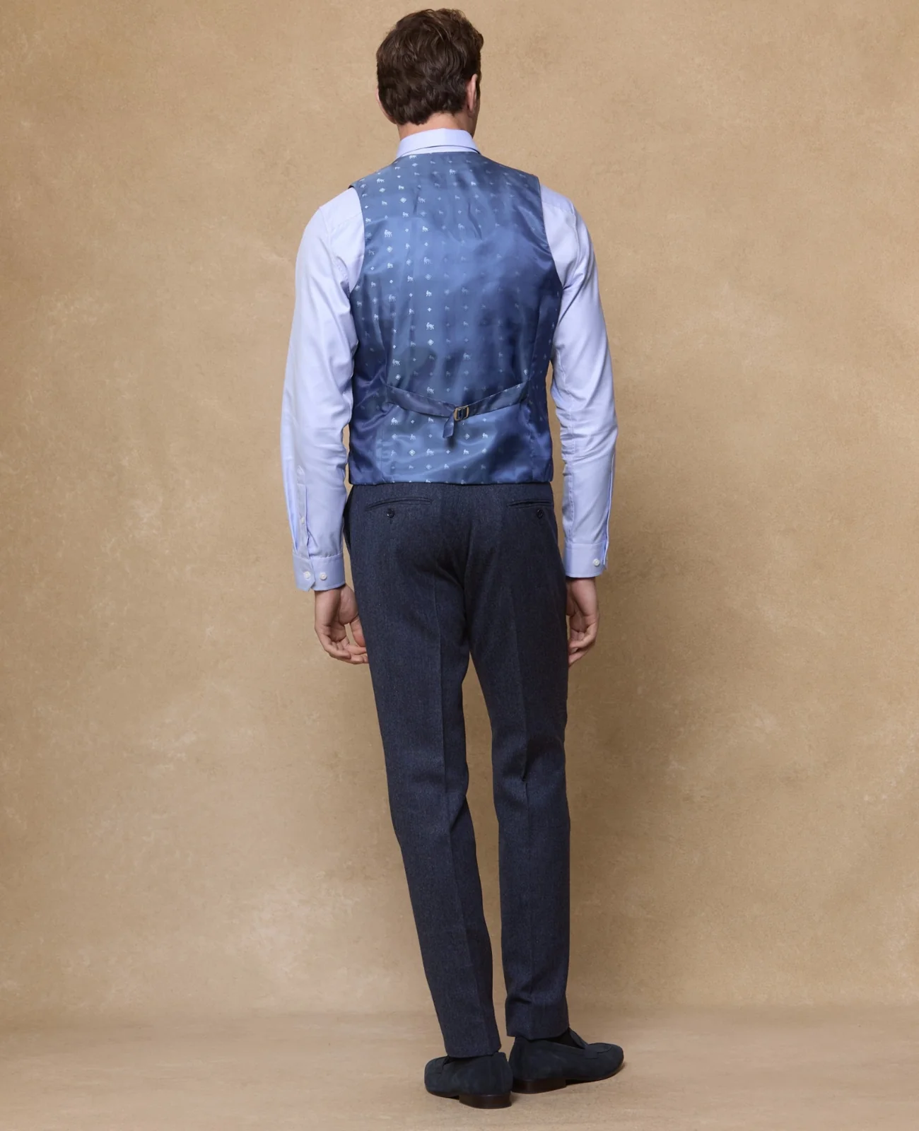 Leeson Blue Tweed Suit Trousers thumbnail 2