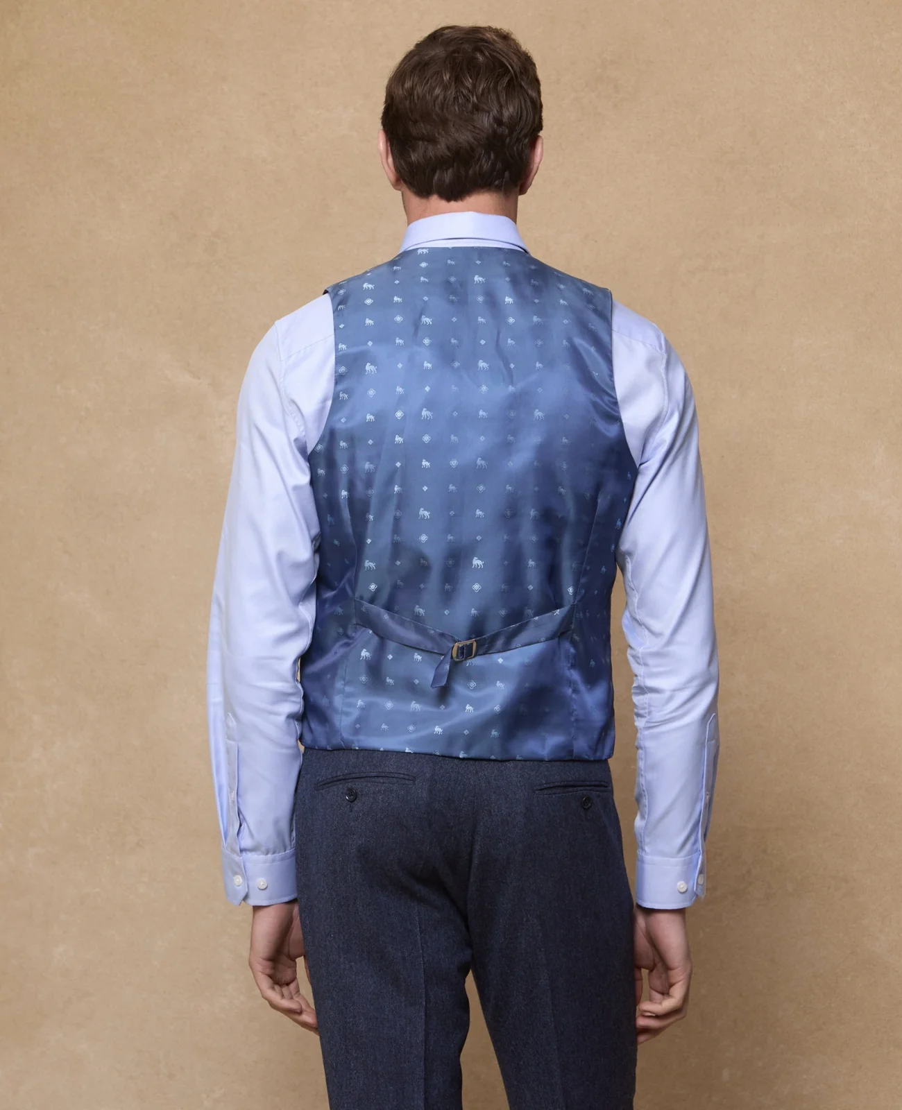 Leeson Blue Tweed Suit Trousers thumbnail 3