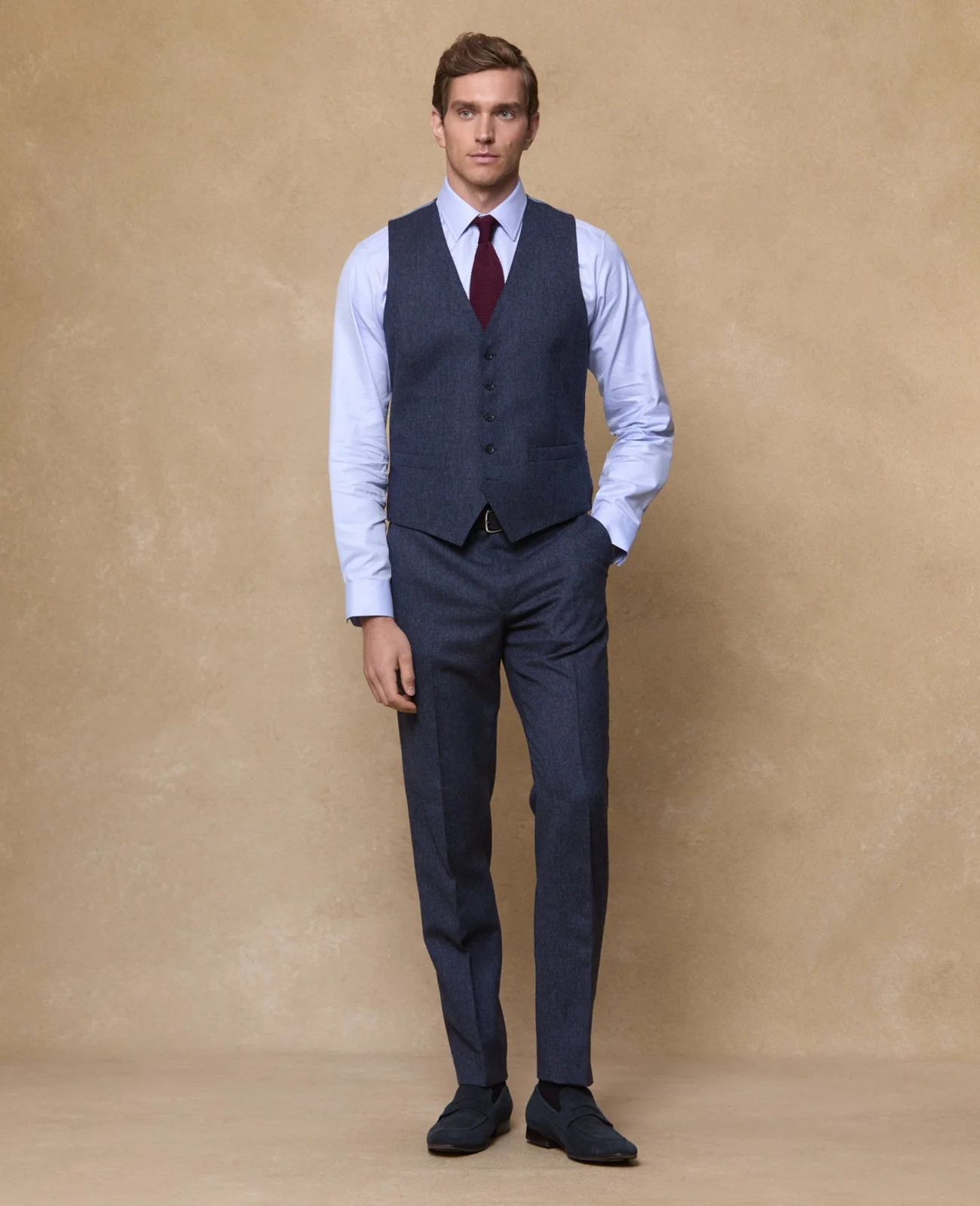 Leeson Blue Tweed Suit Trousers primary image