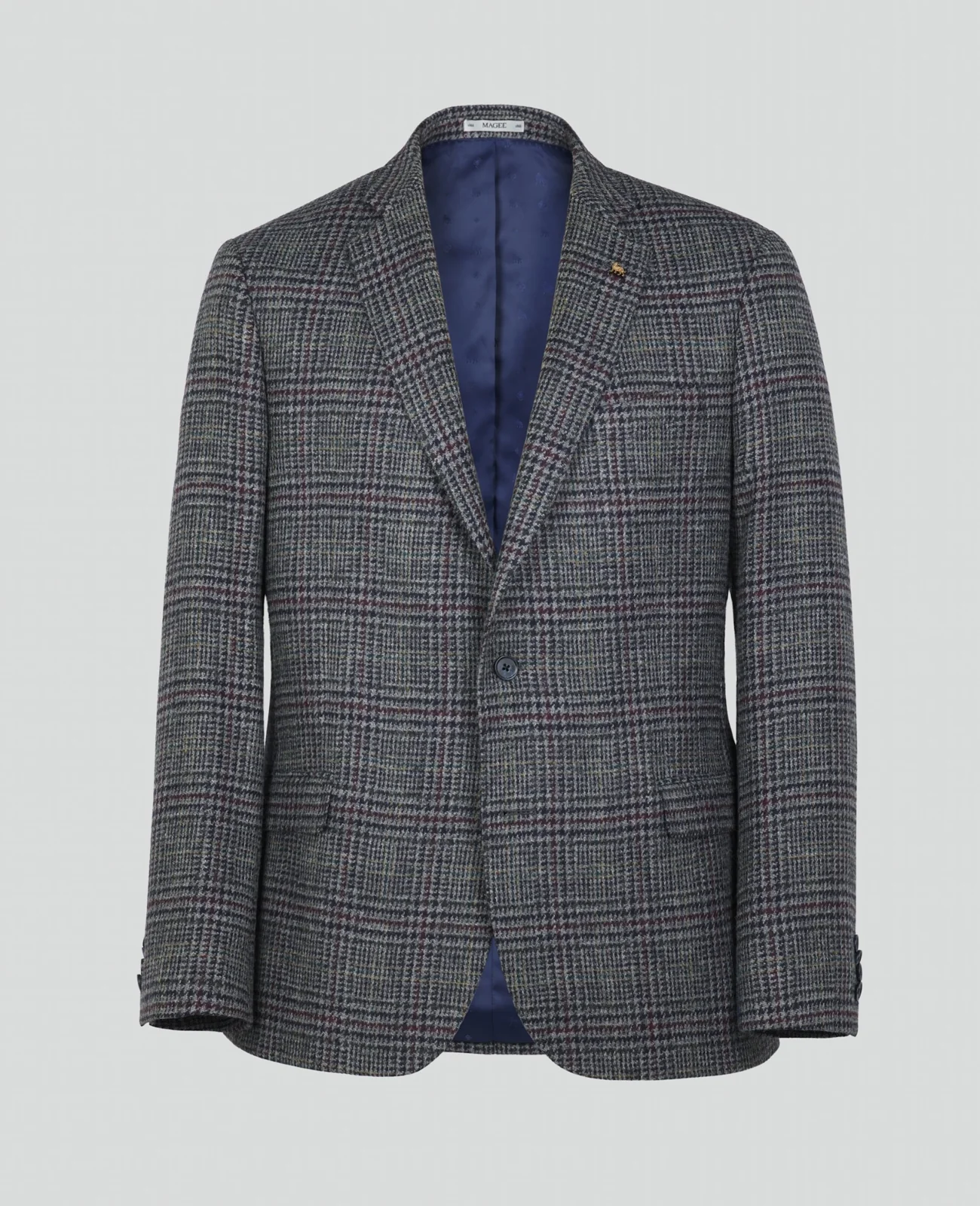 Liffey Tweed Blazer in Blue Houndstooth