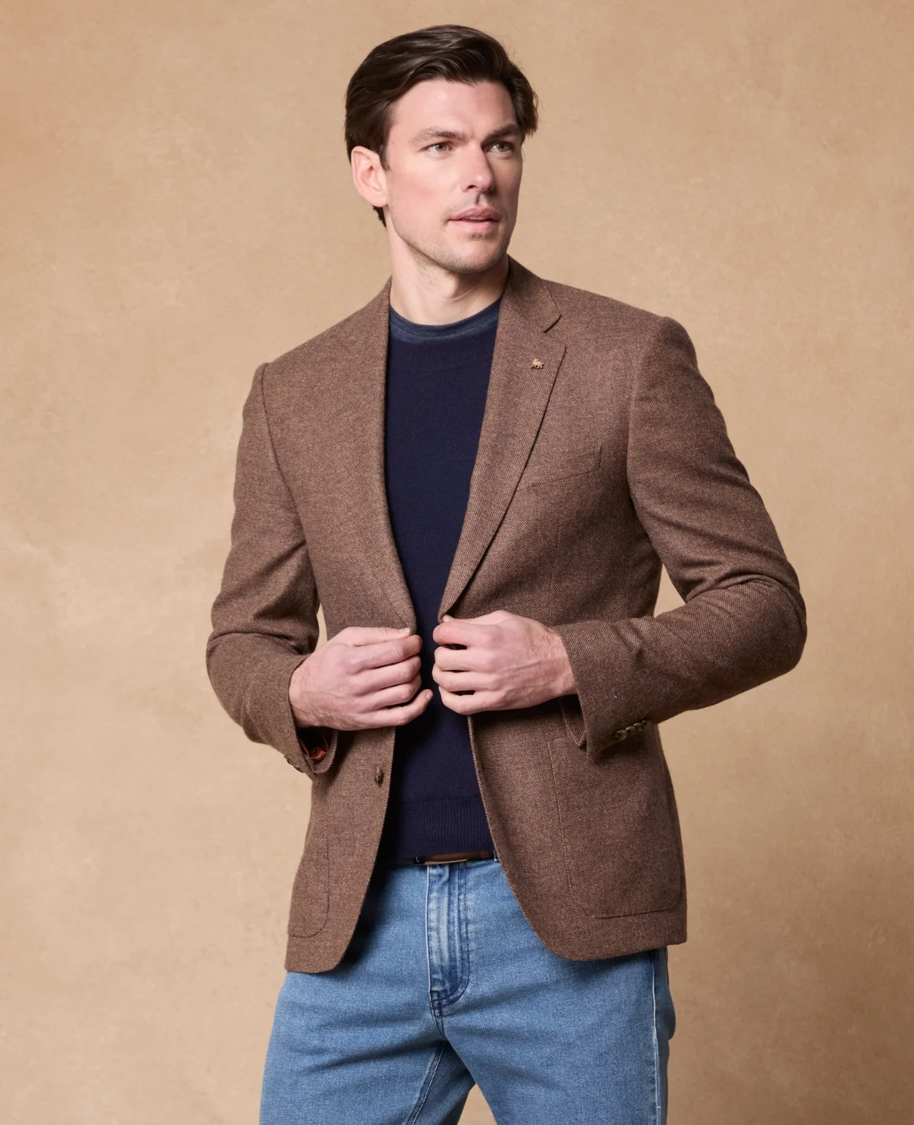 Listowel Brown Sharkskin Blazer thumbnail 4