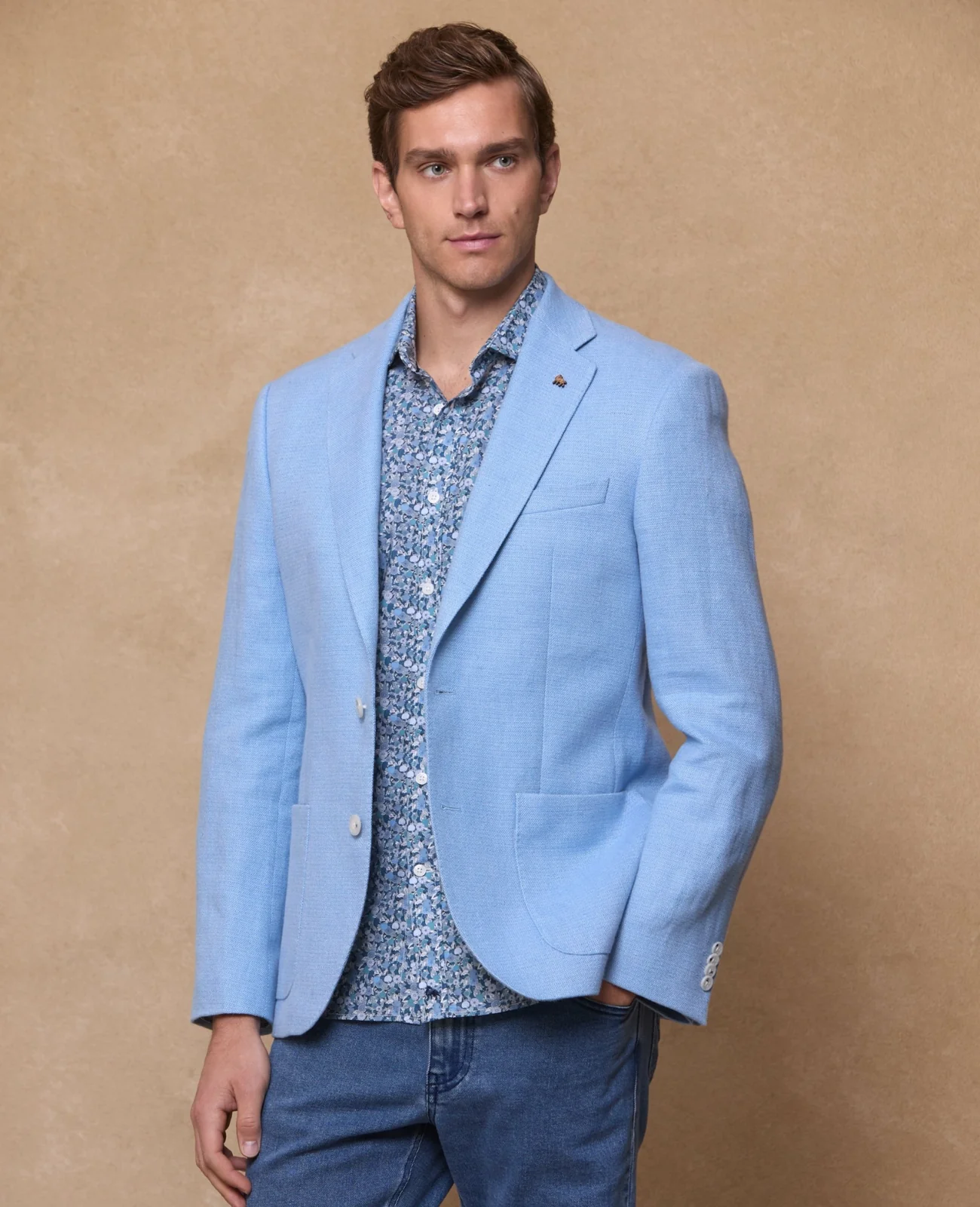 Listowel Irish linen Blazer - Blue primary image