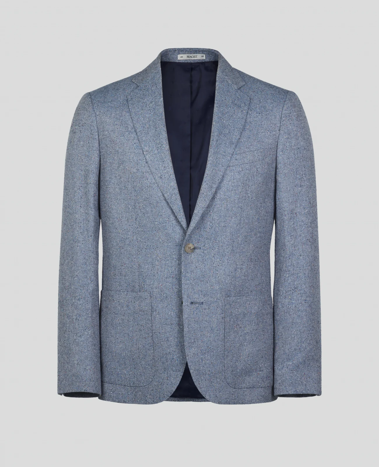 Listowel Silk/Cotton Blazer - Blue Donegal Summer Tweed thumbnail 2