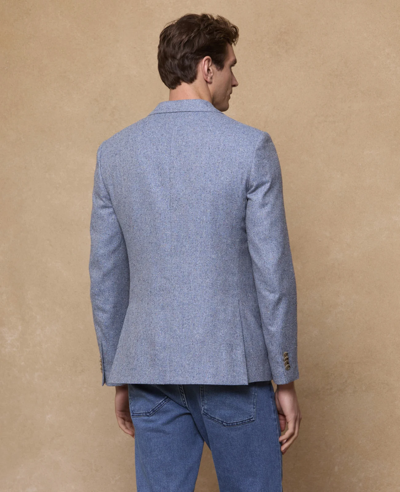 Listowel Silk/Cotton Blazer - Blue Donegal Summer Tweed thumbnail 4