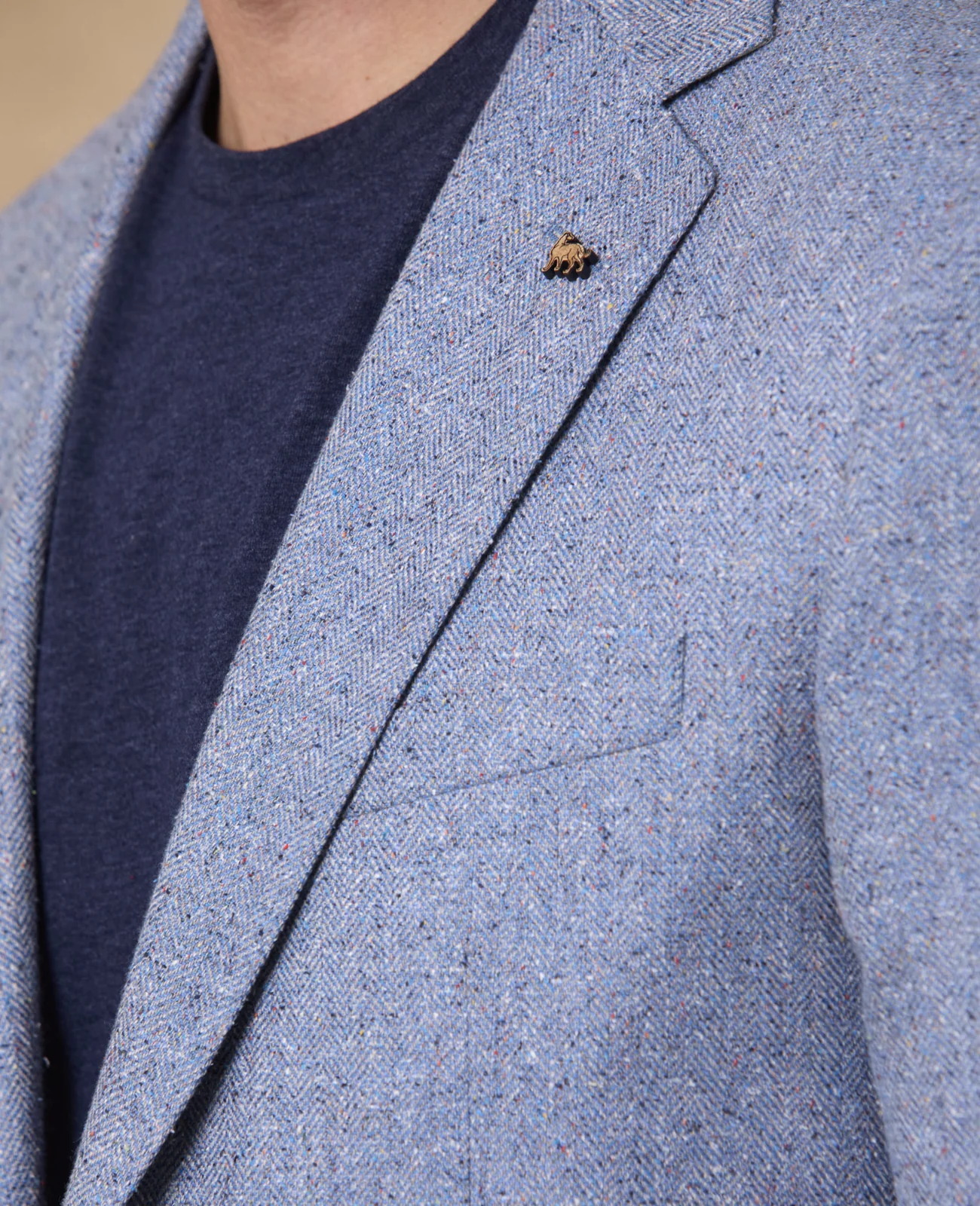 Listowel Silk/Cotton Blazer - Blue Donegal Summer Tweed thumbnail 5