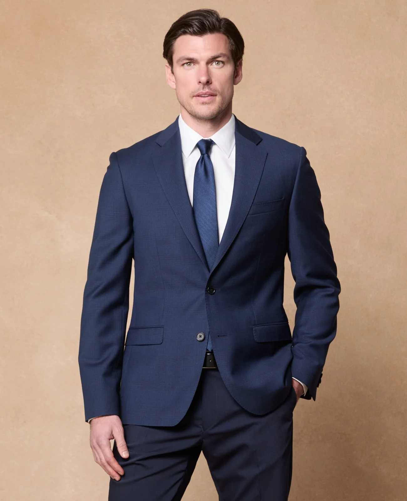 Merrion 2 Piece Suit in Blue Glencheck thumbnail 5