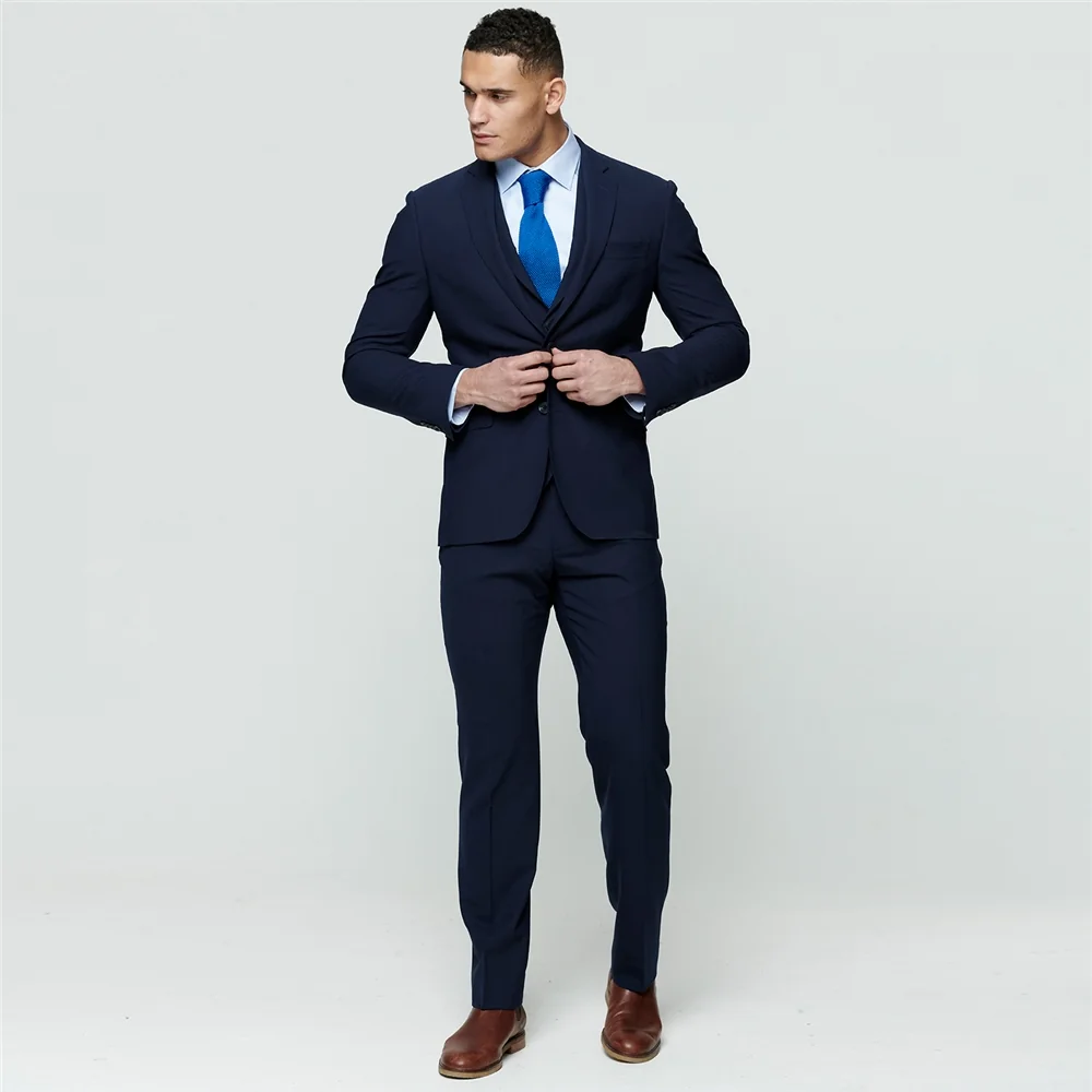 Mix Match 3-Piece Tailored Fit Suit Jacket in Navy thumbnail 4