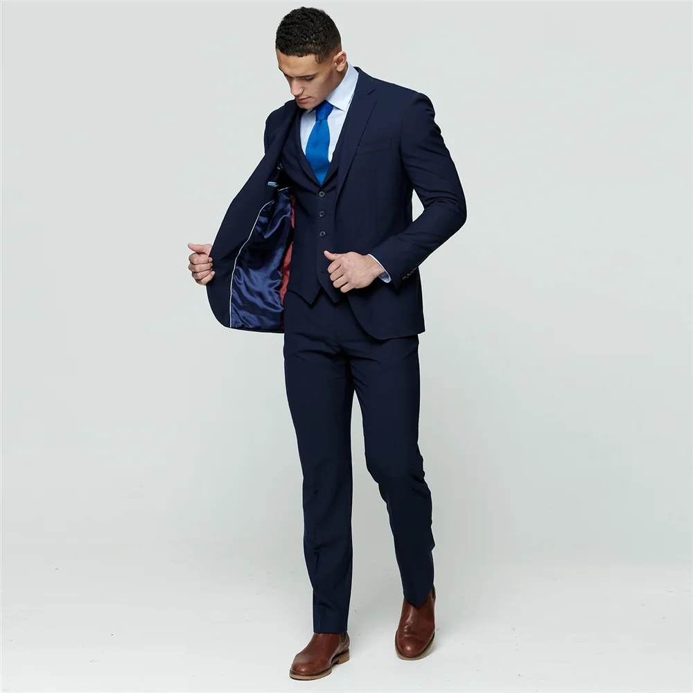 Mix Match 3-Piece Tailored Fit Suit Jacket in Navy thumbnail 9