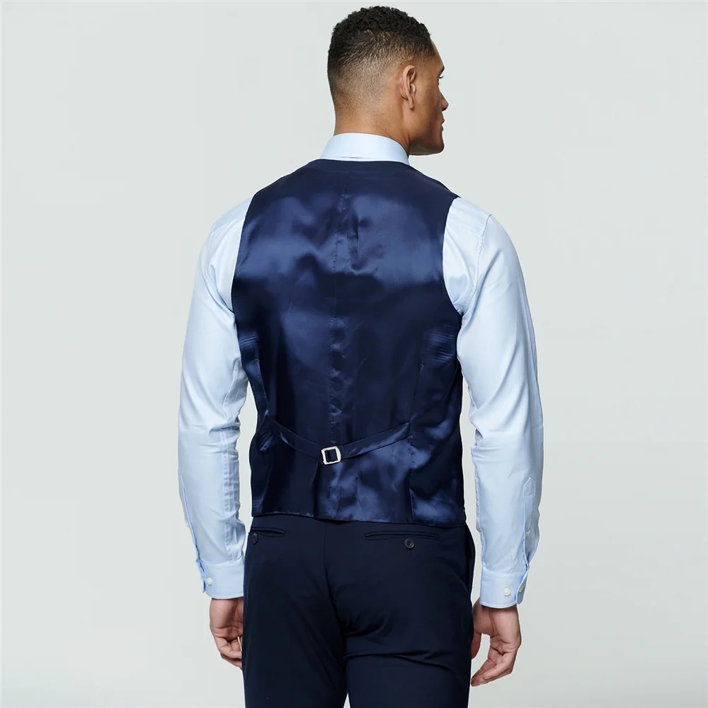 Mix Match 3-Piece Tailored Fit Suit Waistcoat in Navy thumbnail 3