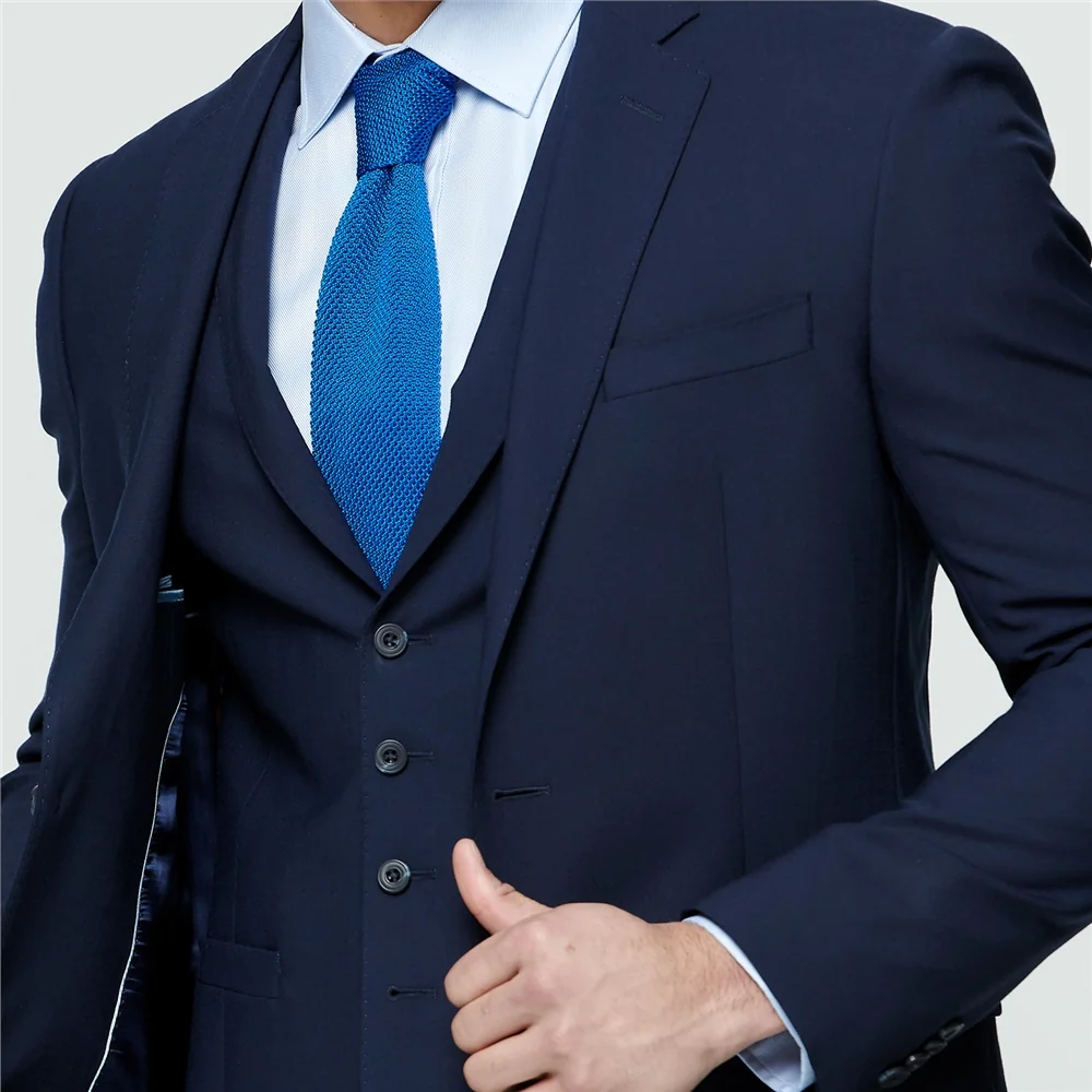 Mix Match 3-Piece Tailored Fit Suit Waistcoat in Navy thumbnail 5