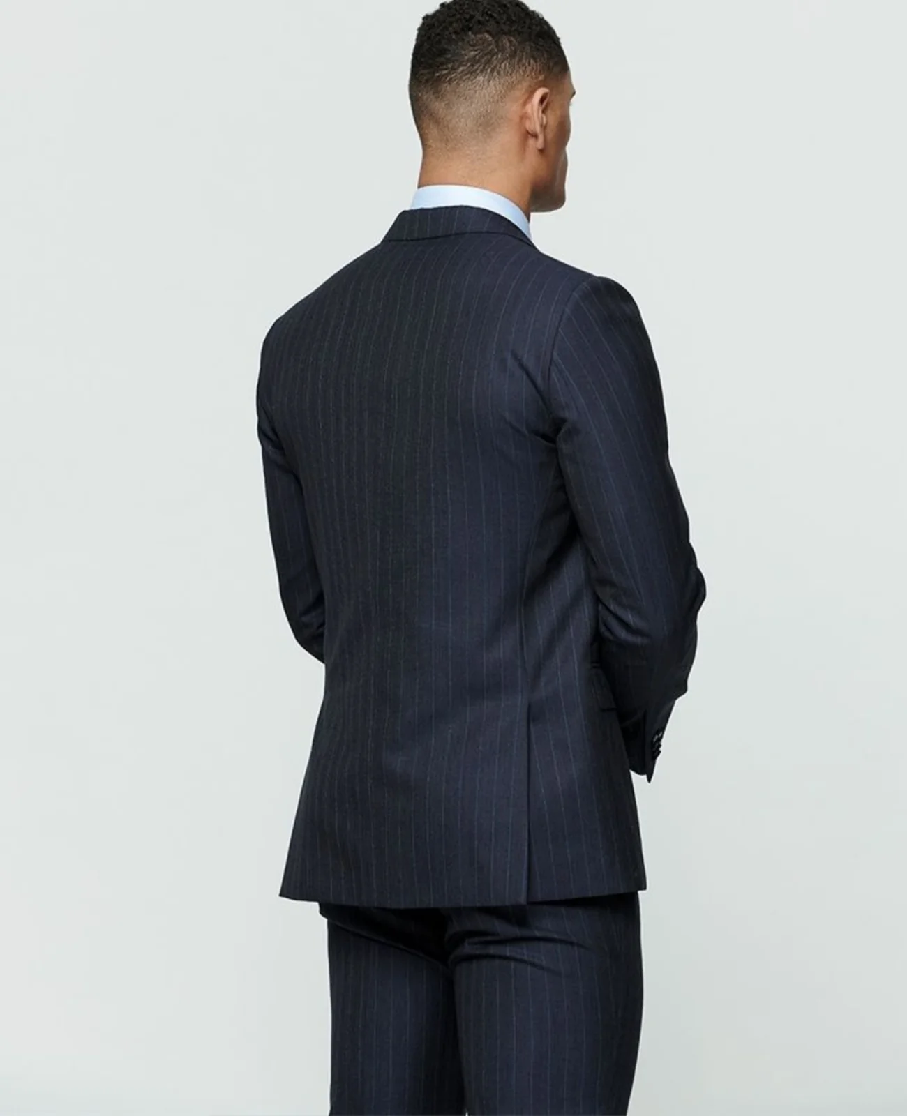 Mix Match Classic Fit Suit Jacket in Blue Pinstripe thumbnail 4