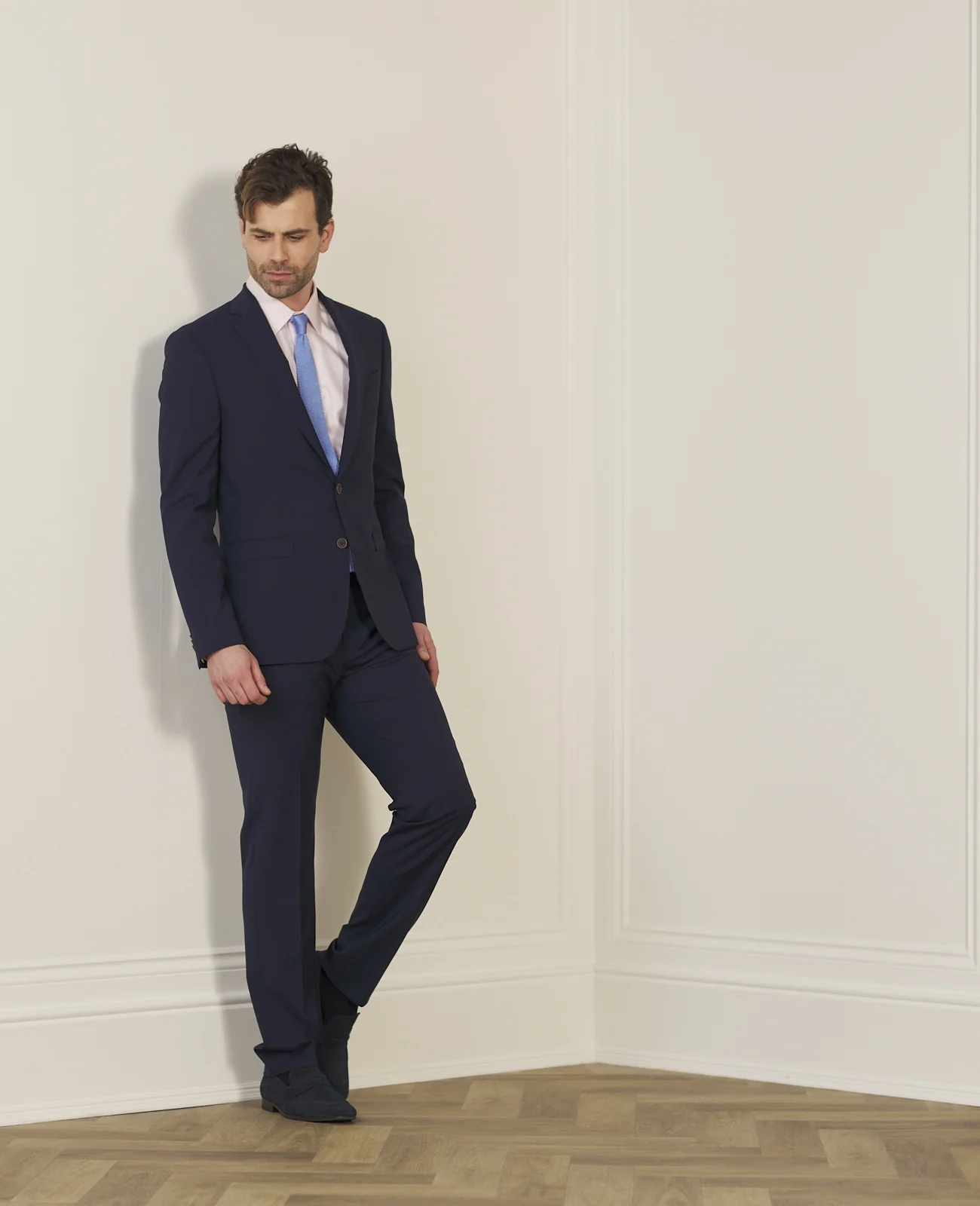 Mix Match Tailored Fit Jacket in Navy Micro Design thumbnail 2