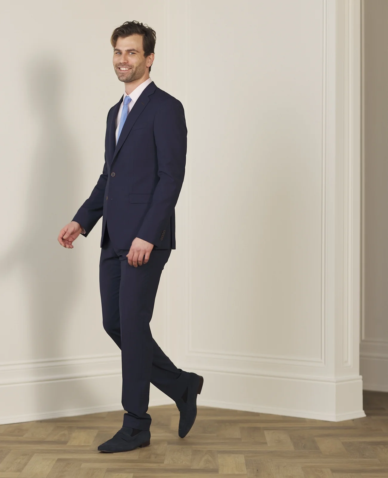 Mix Match Tailored Fit Jacket in Navy Micro Design