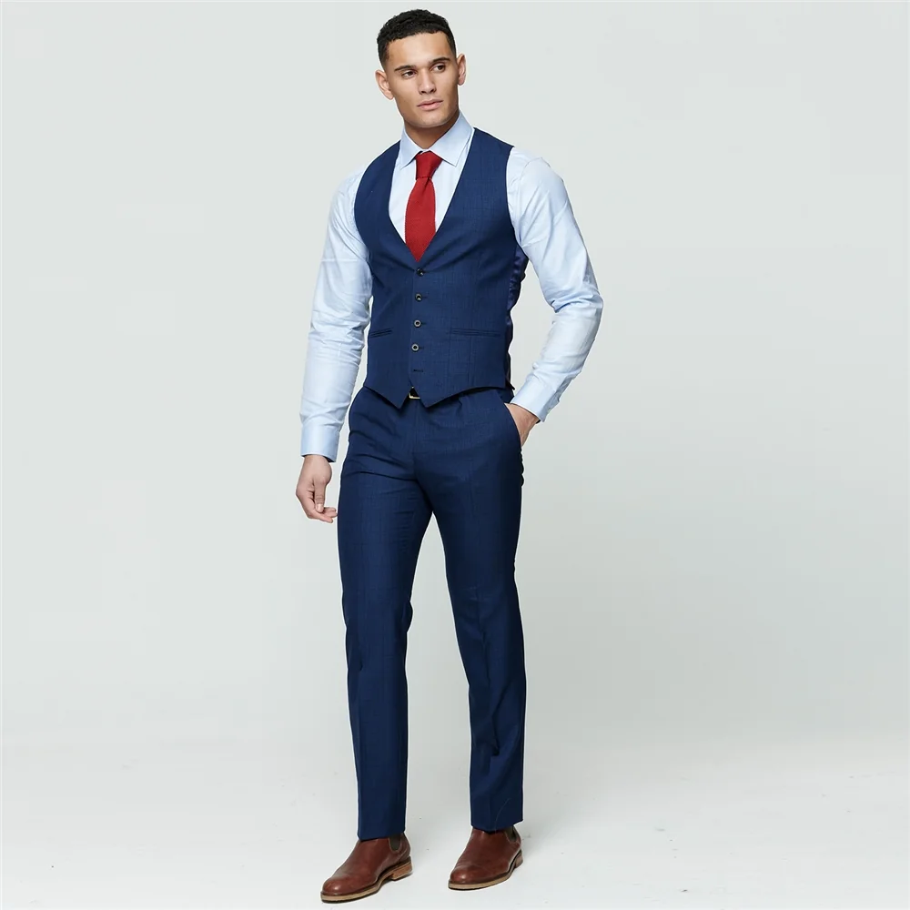 Navy Check 3-Piece Tailored Fit Suit Trouser thumbnail 2