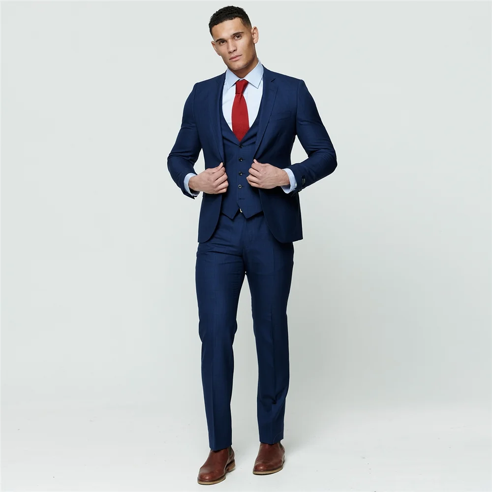 Navy Check 3-Piece Tailored Fit Suit Trouser thumbnail 3