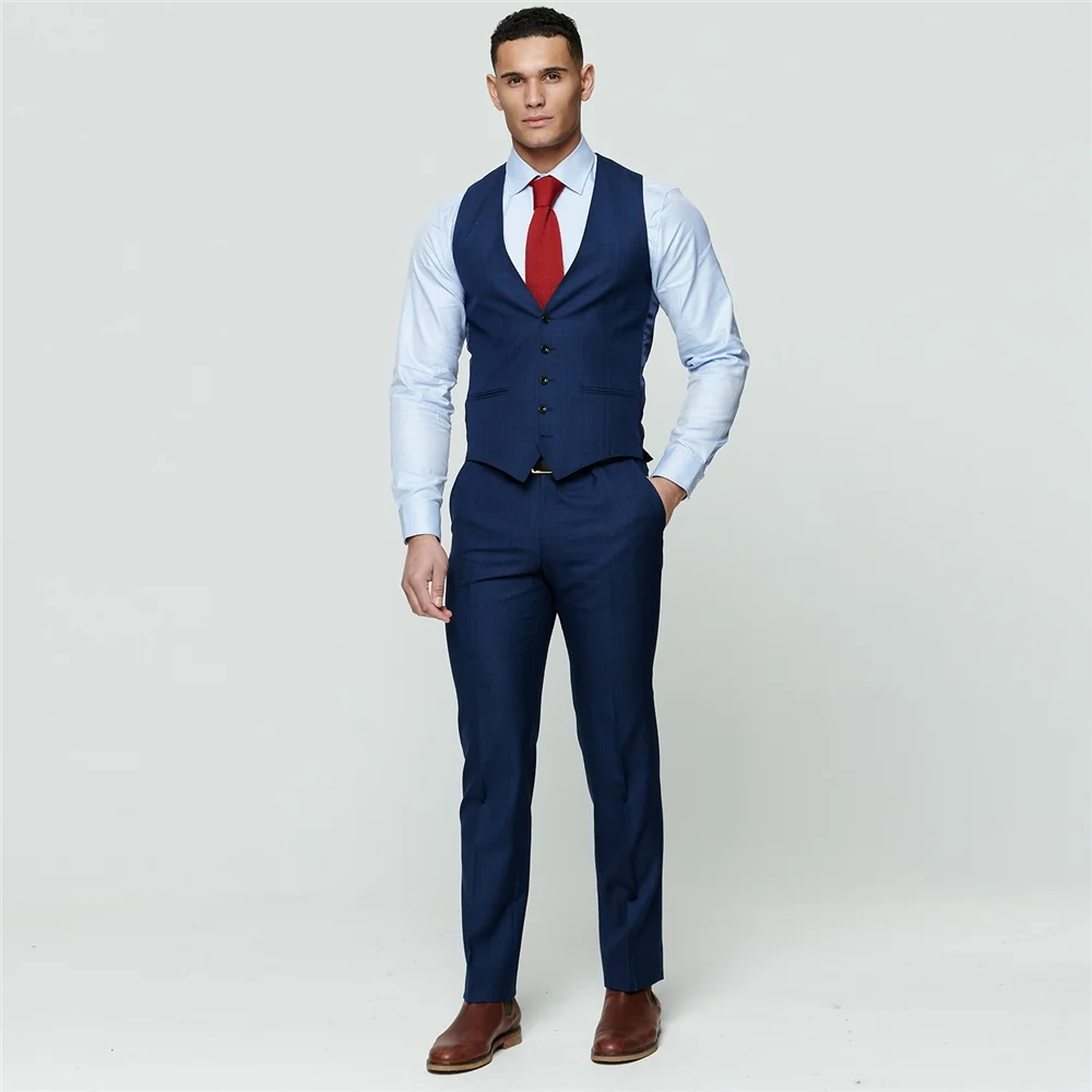 Navy Check 3-Piece Tailored Fit Suit Trouser thumbnail 4