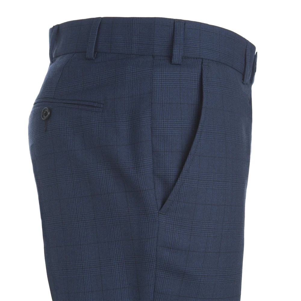 Navy Check 3-Piece Tailored Fit Suit Trouser thumbnail 7