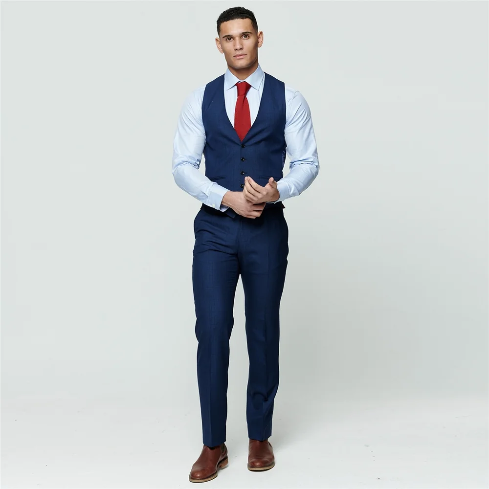 Navy Check 3-Piece Tailored Fit Suit Trouser thumbnail 9