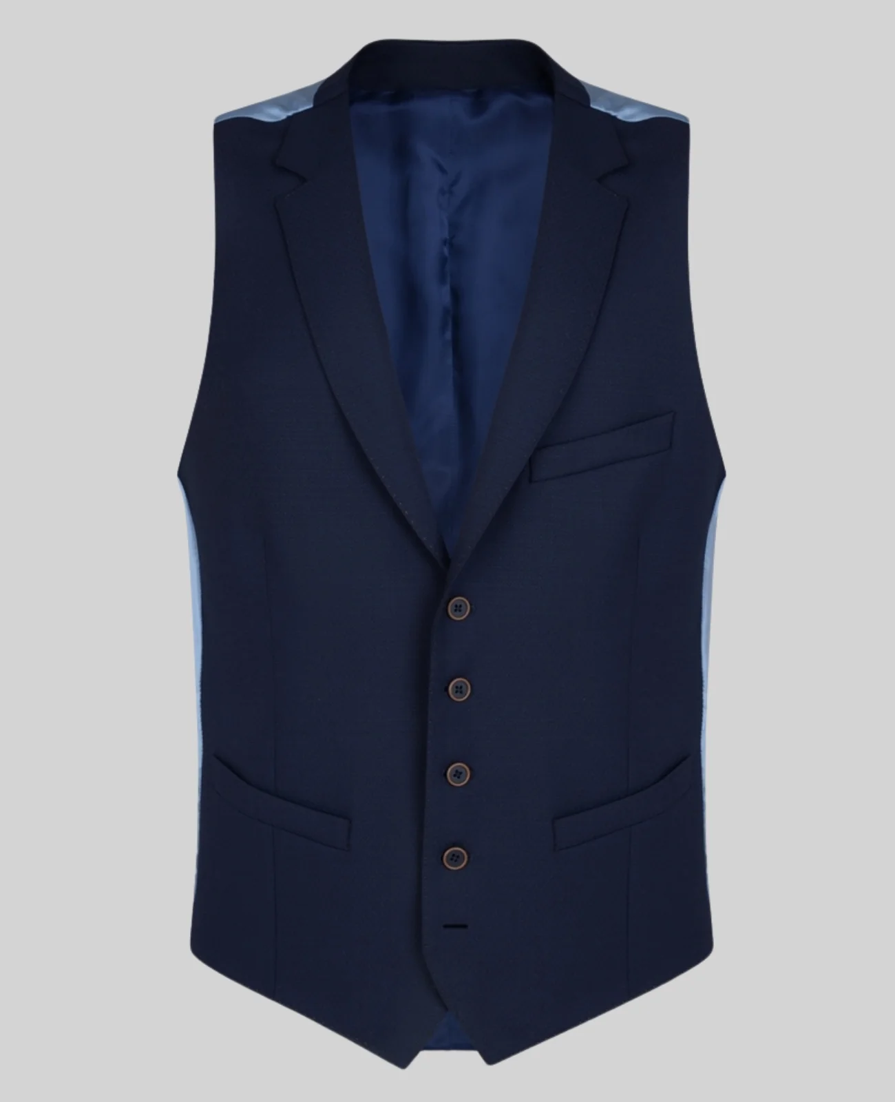 Navy Micro Design 3-Piece Tailored Fit Waistcoat primary image