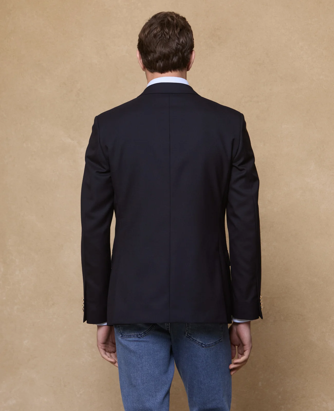 Navy Single Breasted Classic Fit Blazer thumbnail 4