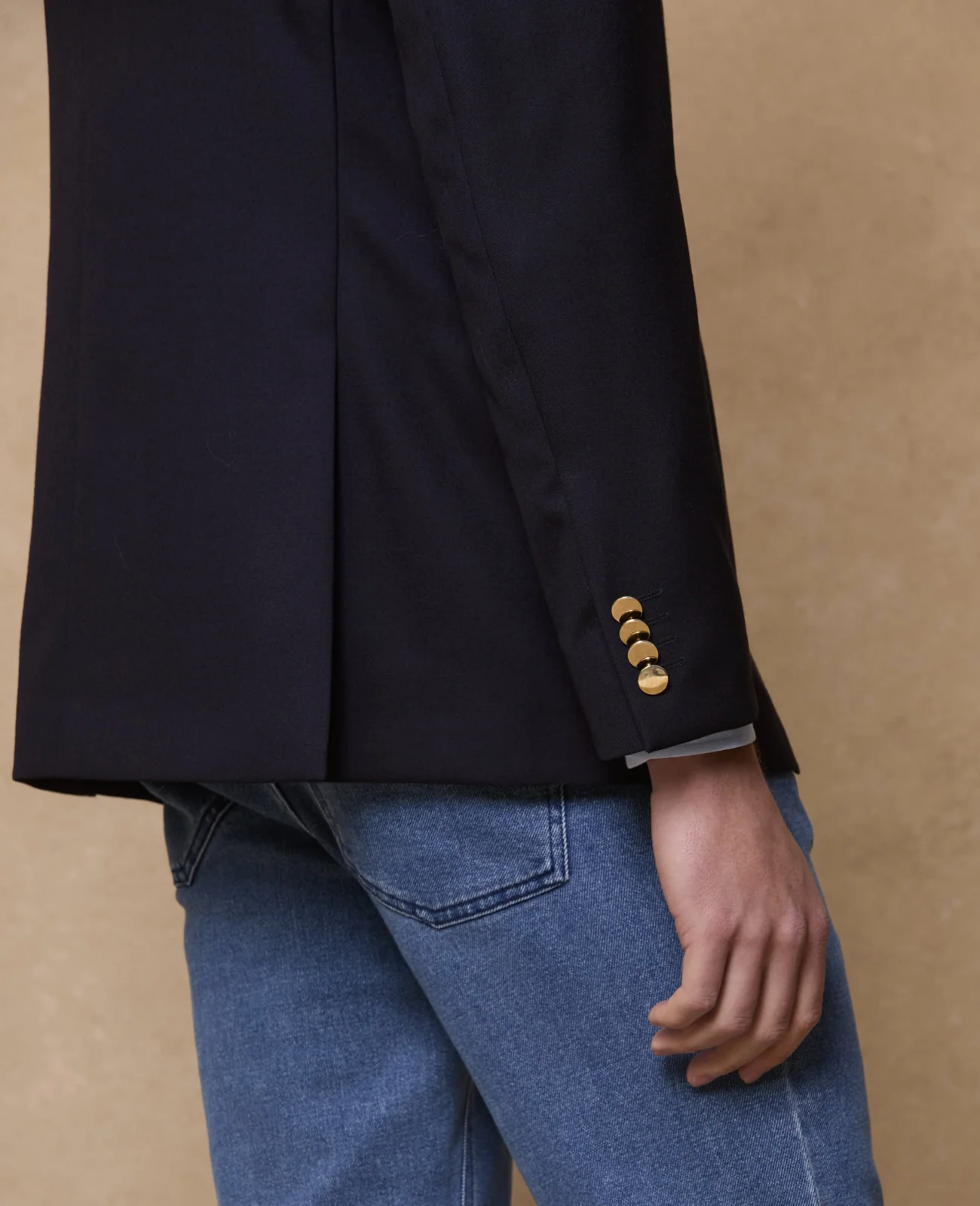 Navy Single Breasted Classic Fit Blazer thumbnail 6