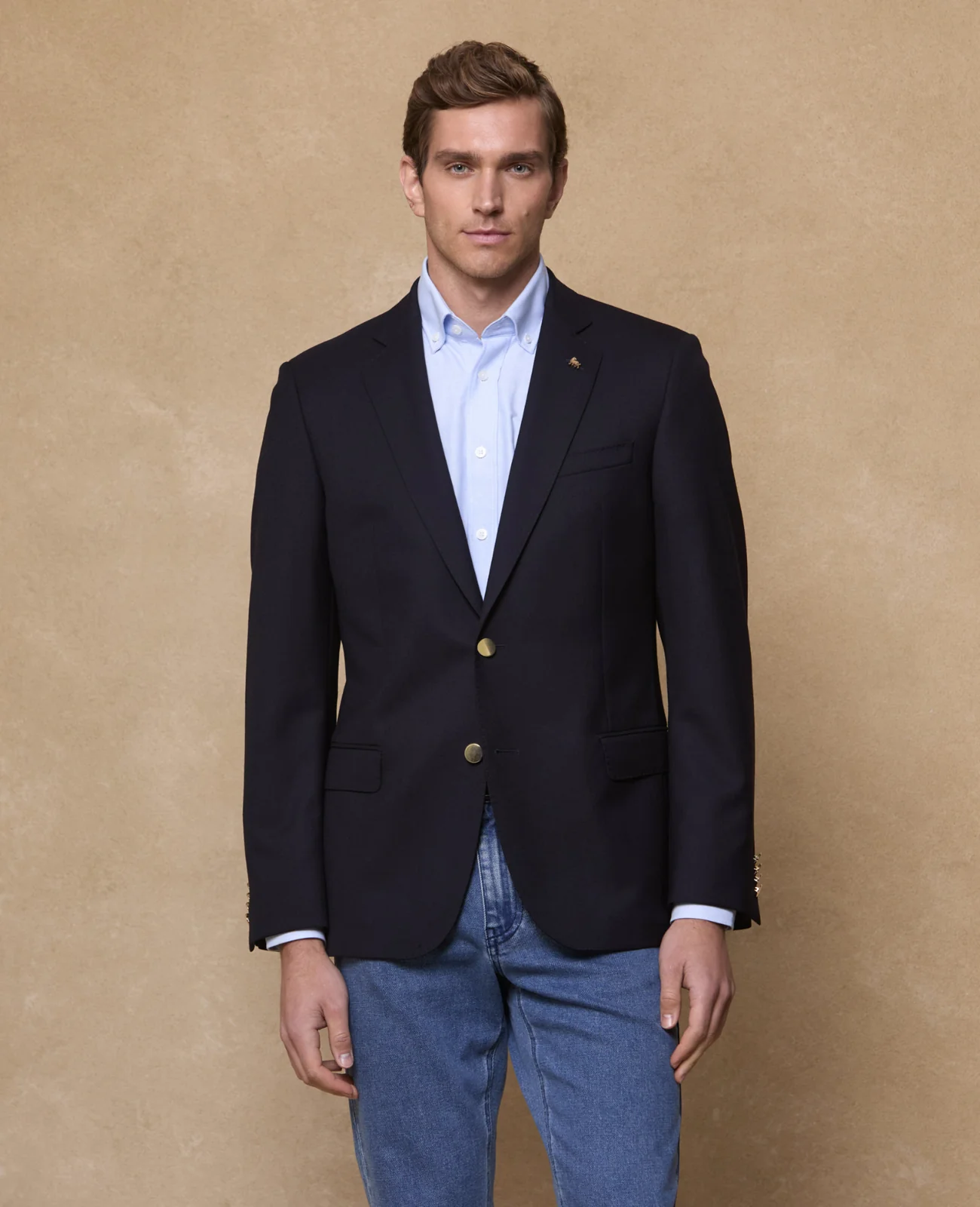 Navy Single Breasted Classic Fit Blazer
