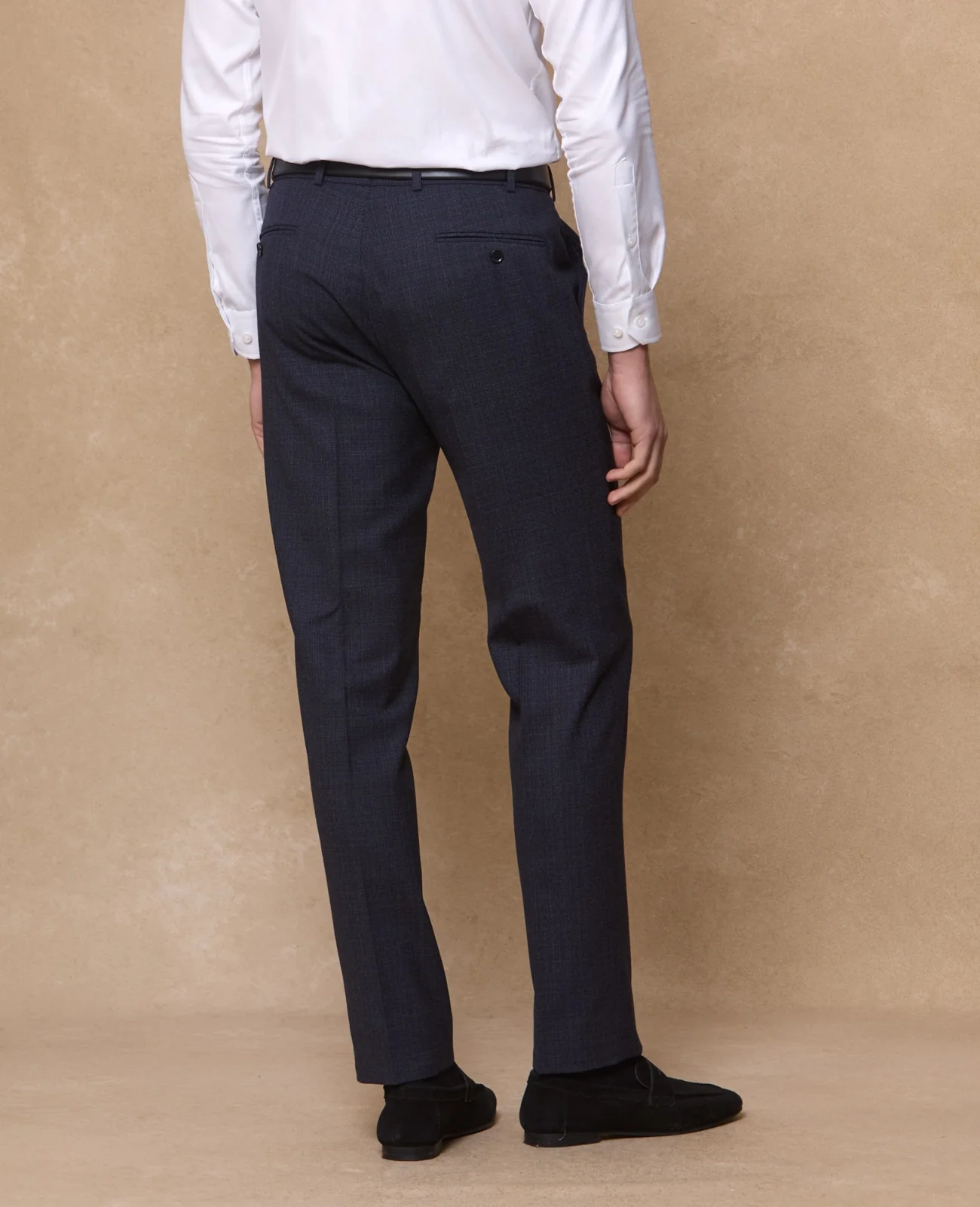 Parnell Mix & Match Suit Trouser in Navy Wool with Stretch thumbnail 3