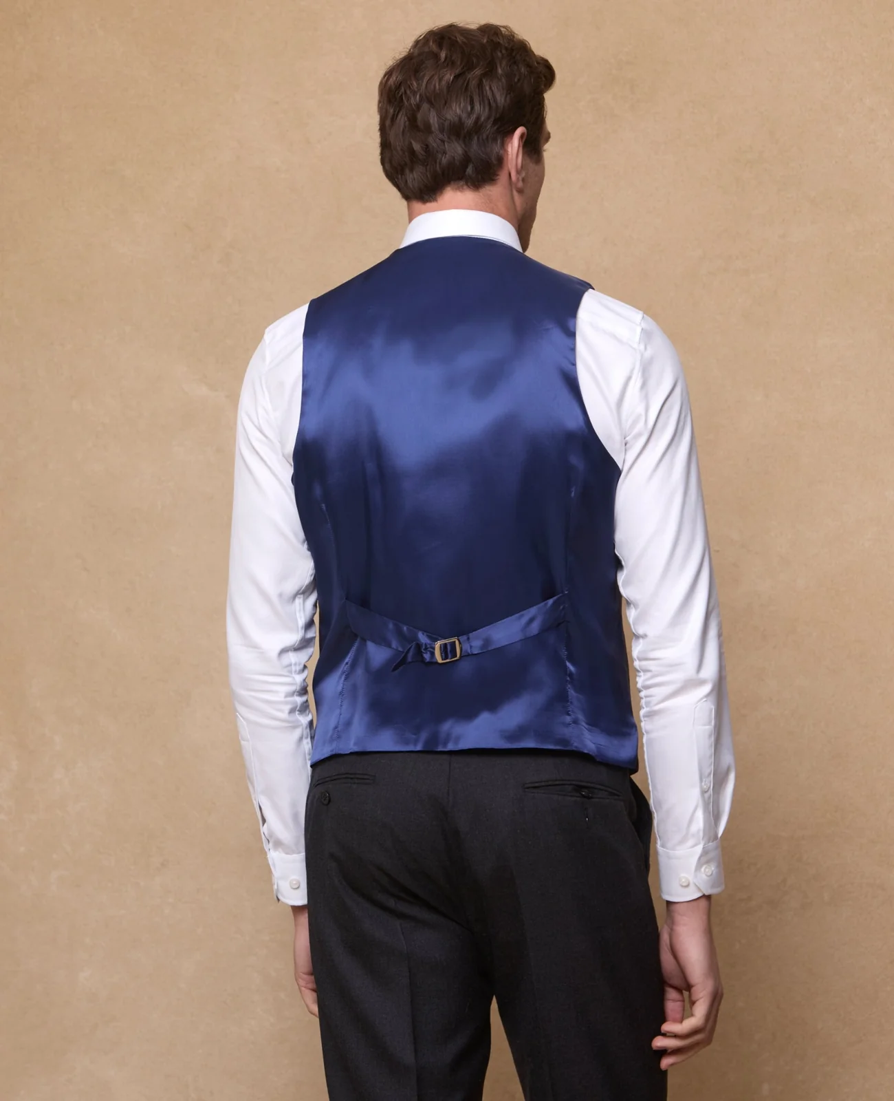 Pembroke Mix & Match Suit Waistcoat in Dark Grey wool thumbnail 2