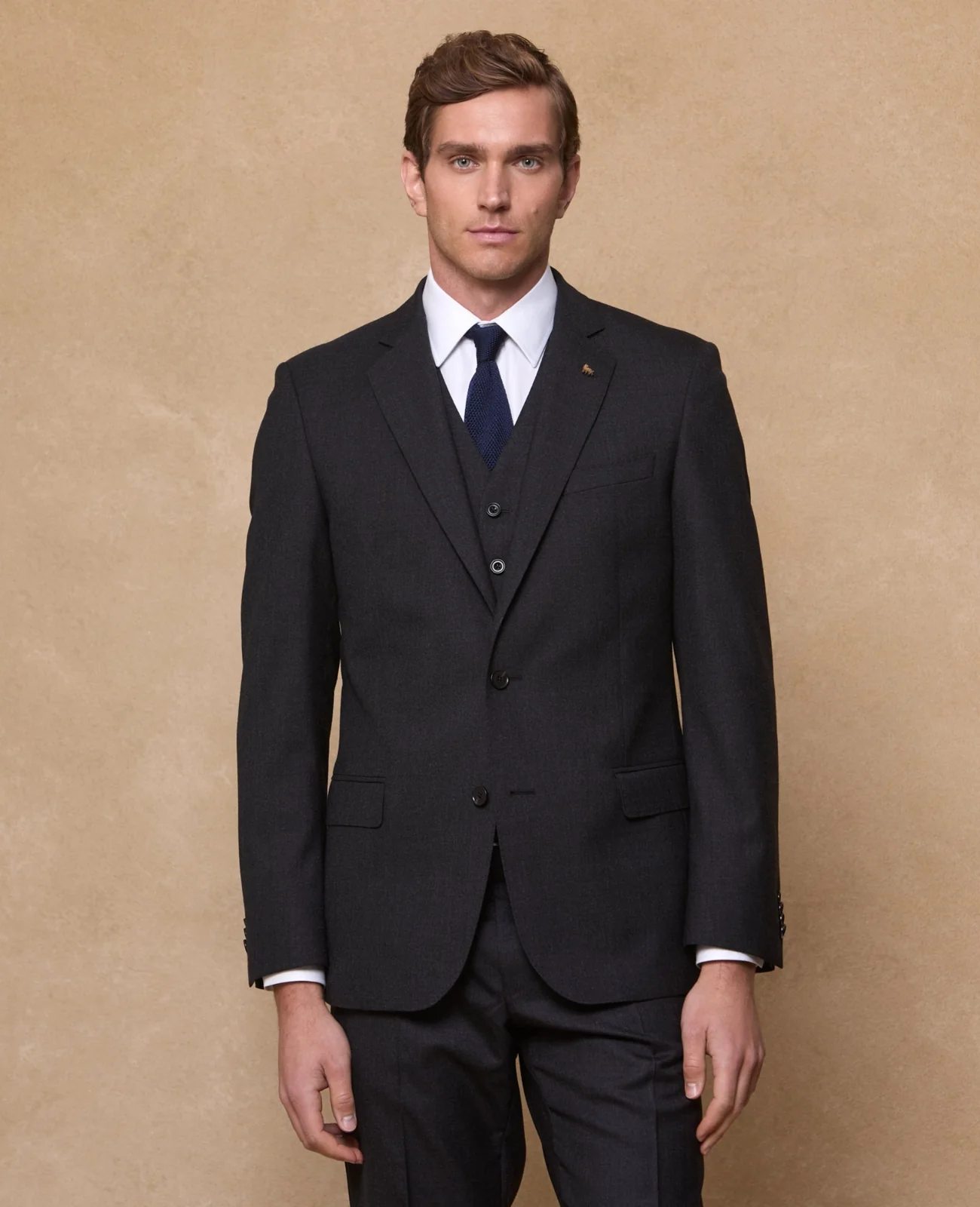 Pembroke Mix & Match Suit Waistcoat in Dark Grey wool thumbnail 5