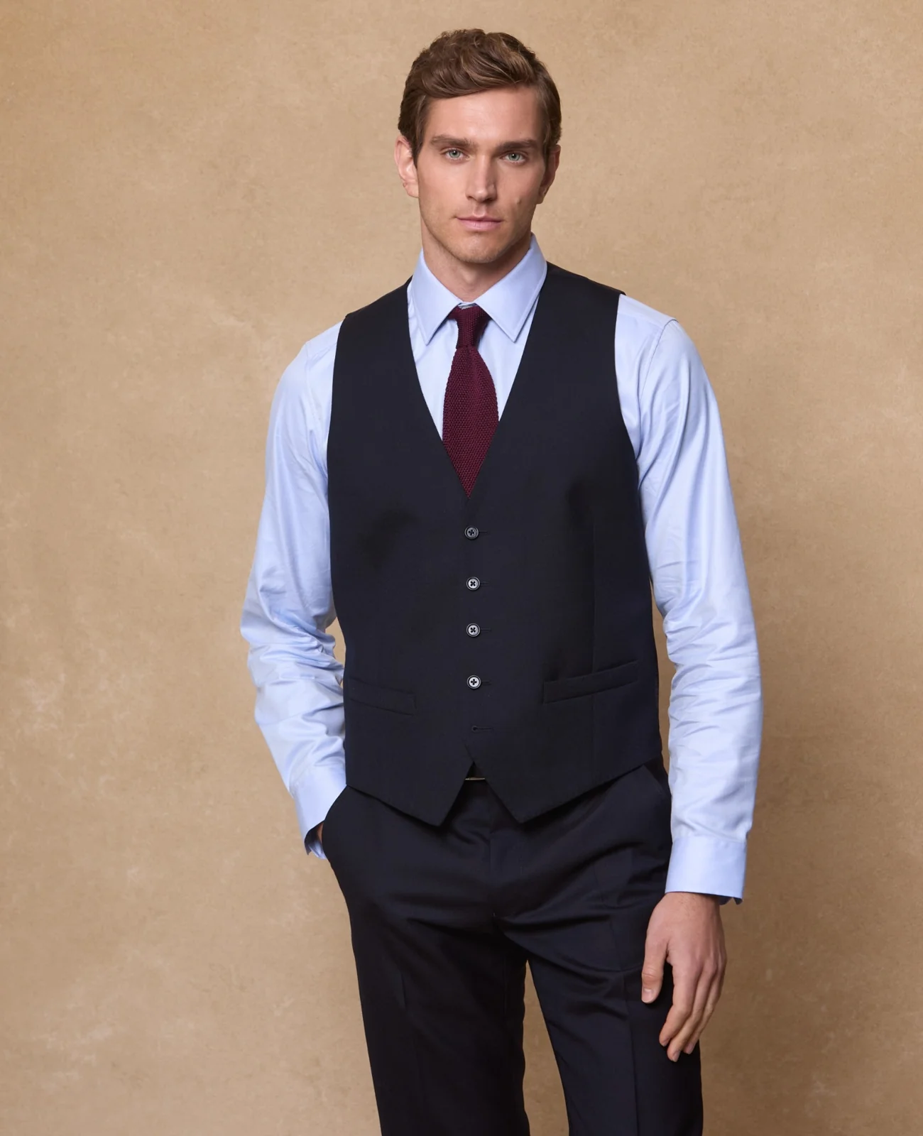 Pembroke Mix & Match Suit Waistcoat in Navy primary image