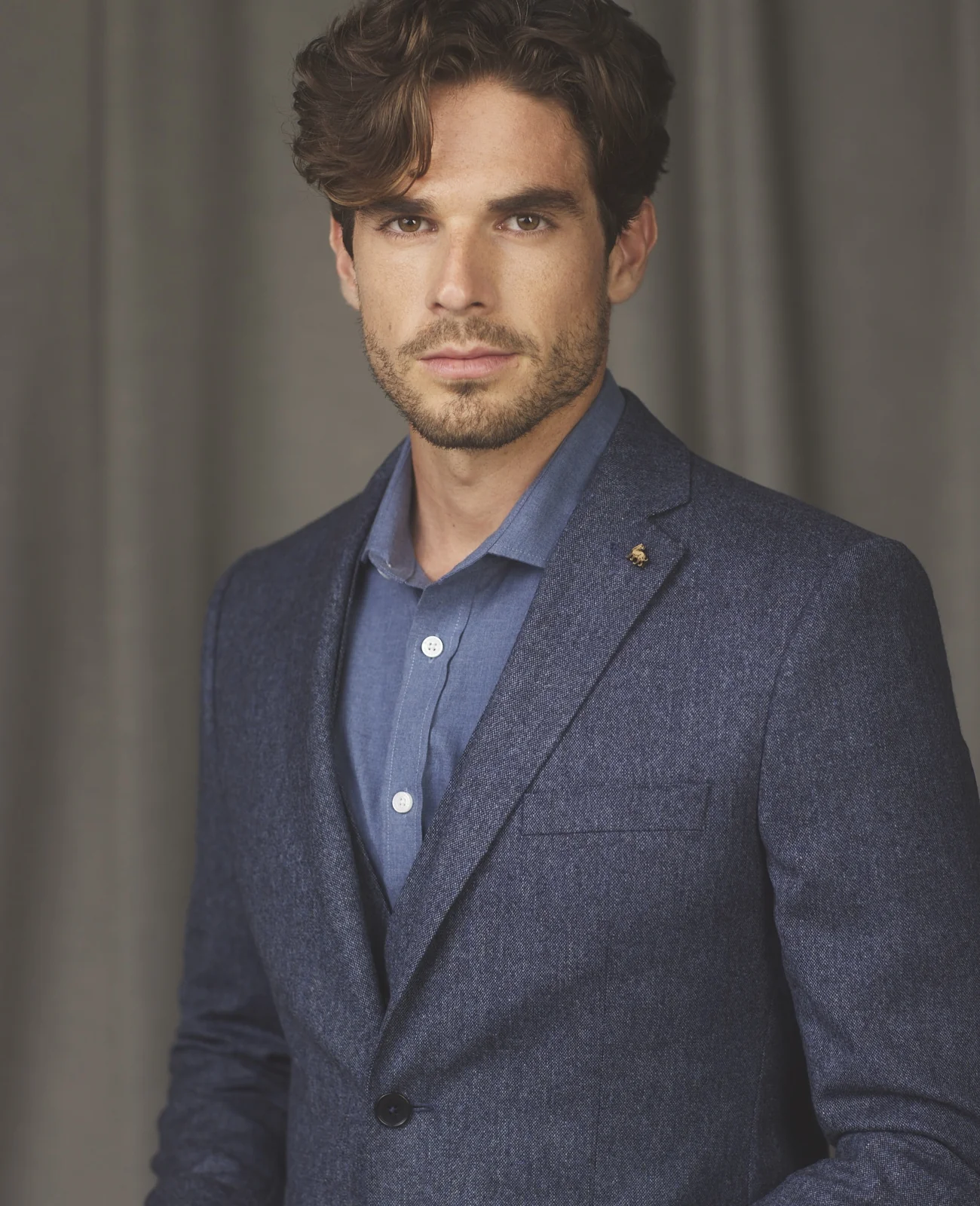 Tolka Donegal Tweed Suit Jacket in Blue & Salt Pepper thumbnail 4