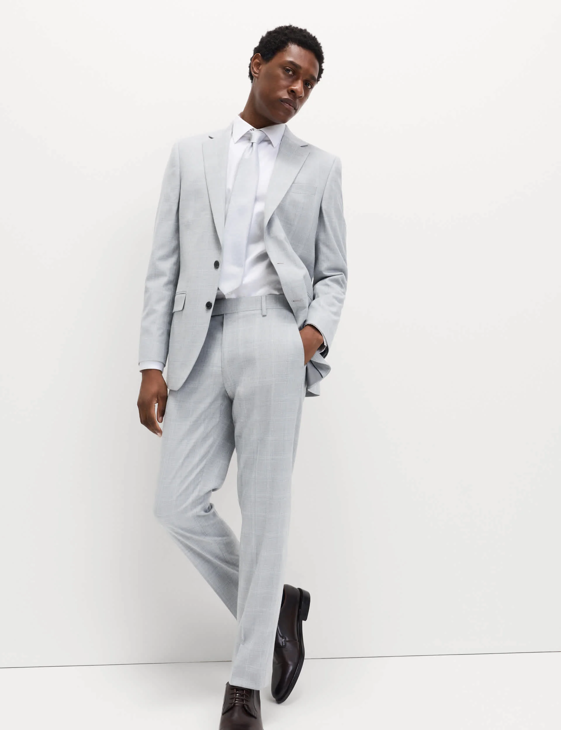 2 Piece Regular Fit Check Stretch Suit thumbnail 4