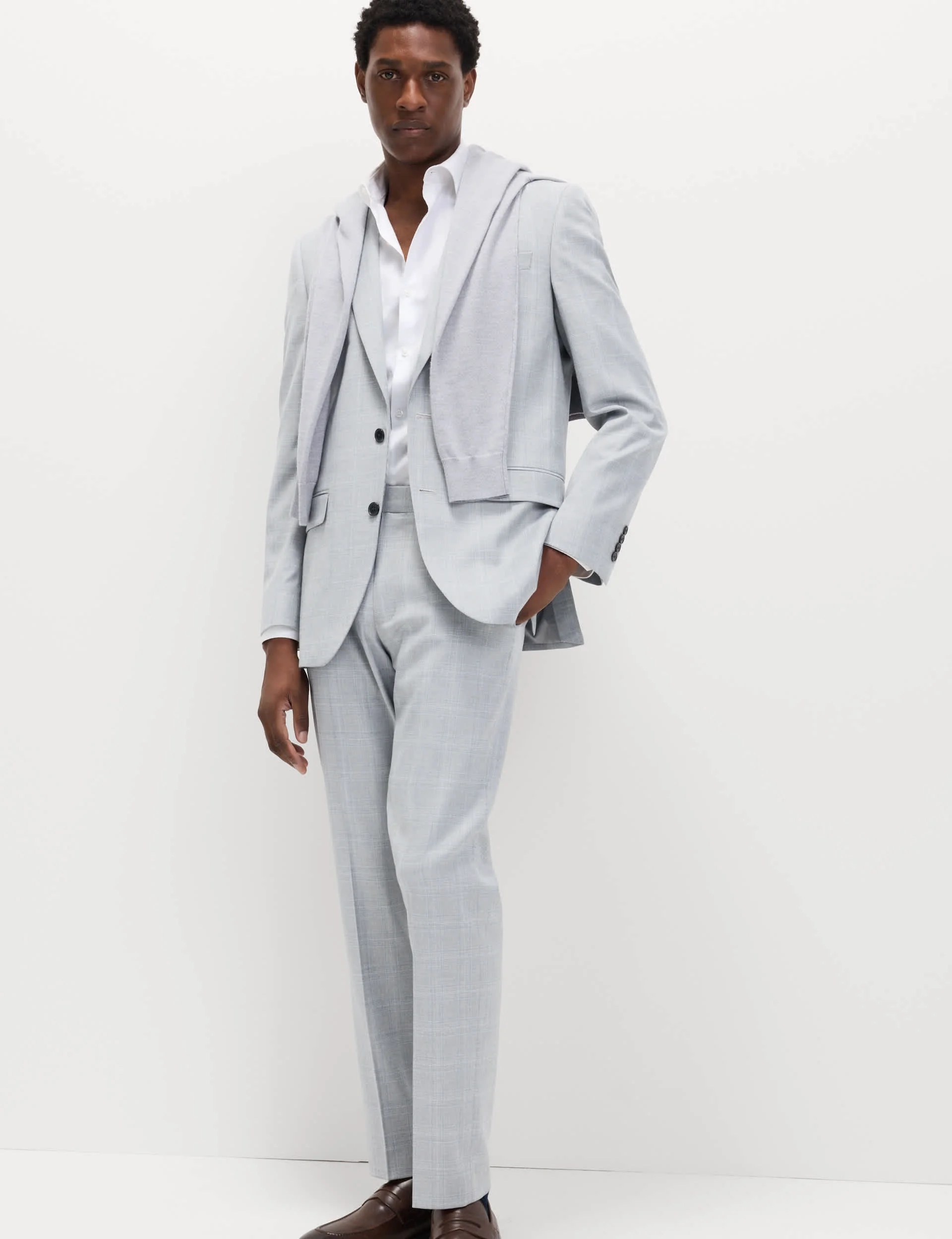 2 Piece Regular Fit Check Stretch Suit thumbnail 6