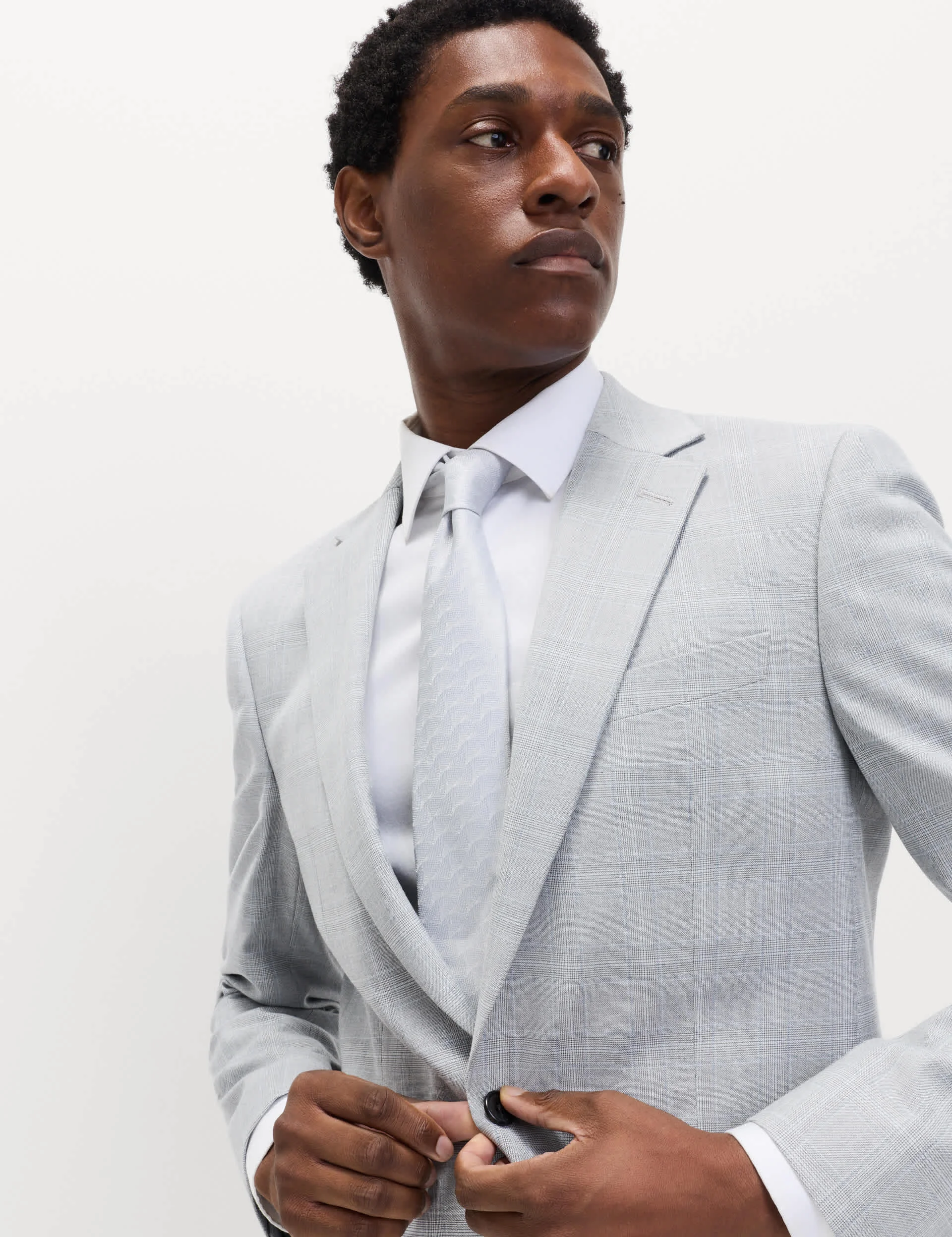2 Piece Regular Fit Check Stretch Suit primary image