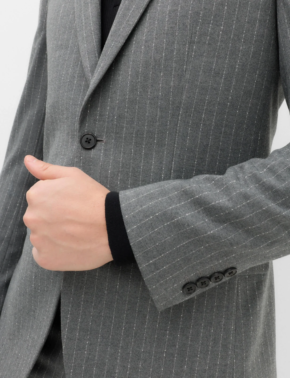 2 Piece Slim Fit Pin Stripe Stretch Suit thumbnail 3