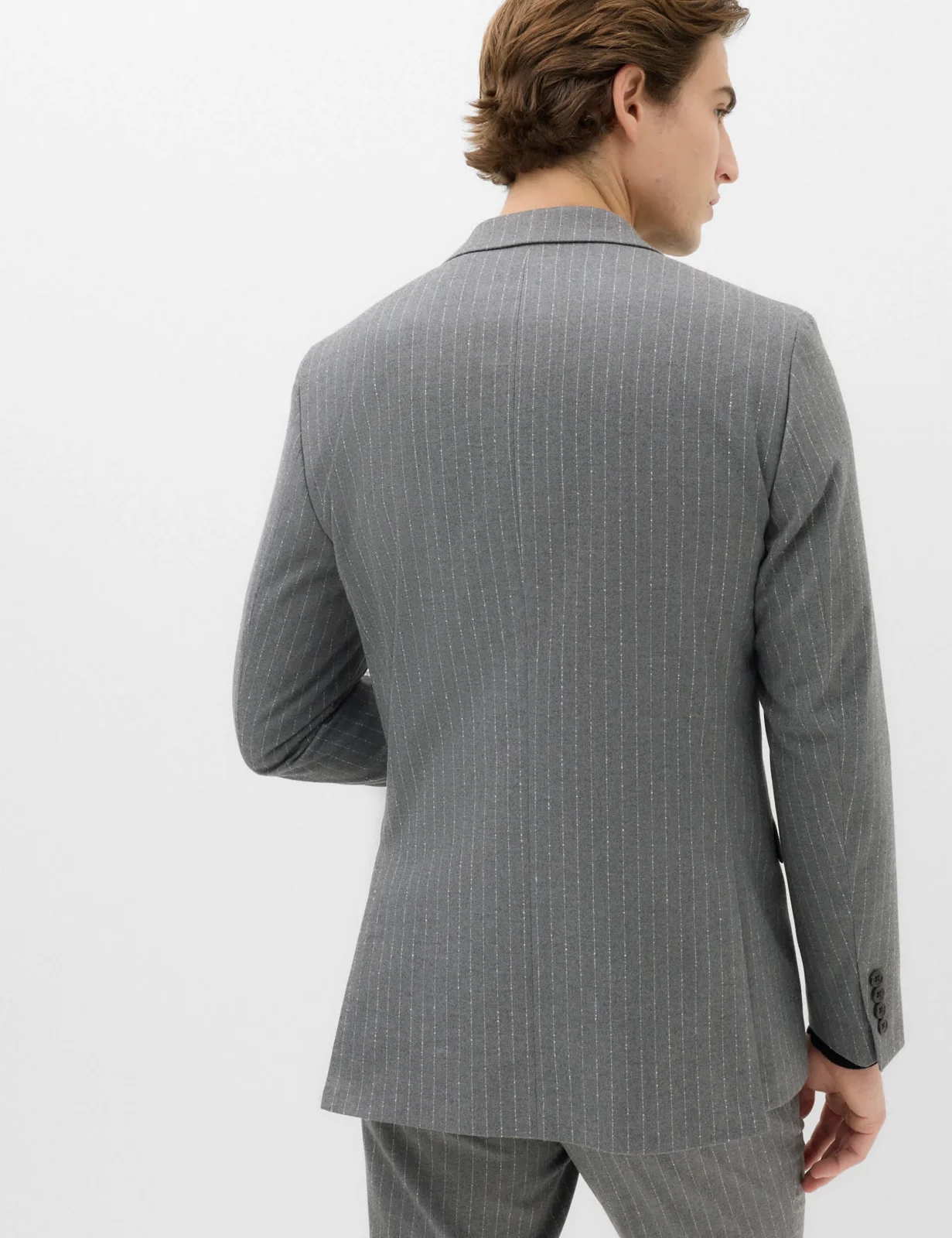 2 Piece Slim Fit Pin Stripe Stretch Suit thumbnail 4