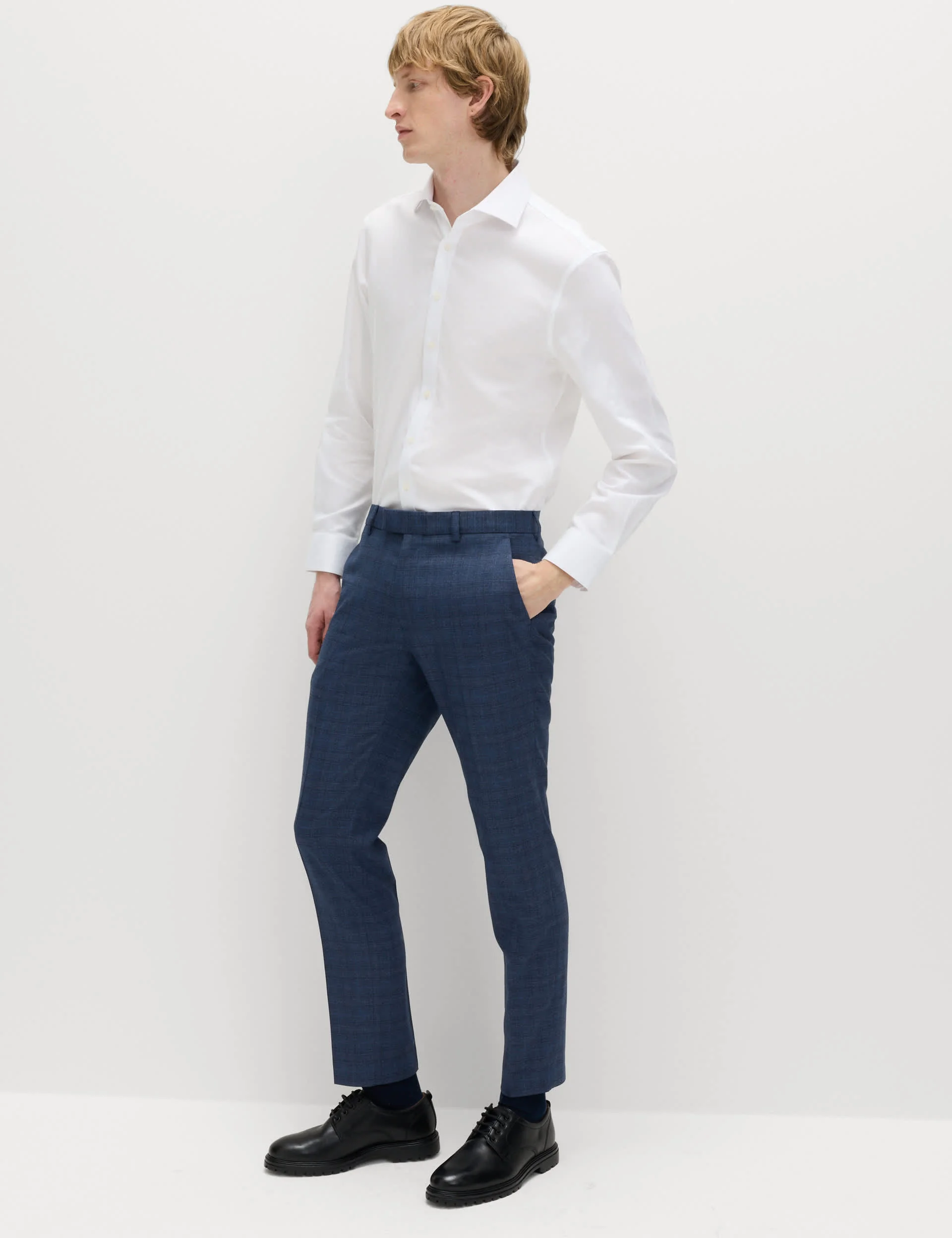 2 Piece Slim Fit Textured Check Suit thumbnail 4