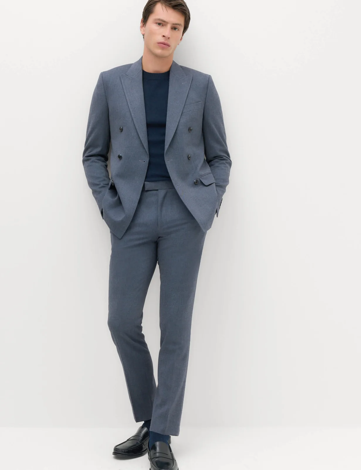 2 Piece Slim Fit Twill Double Breasted Suit thumbnail 5