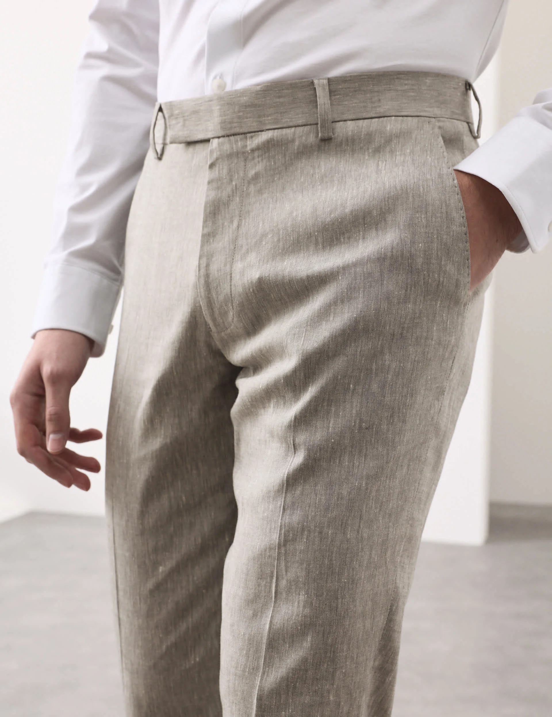 2 Piece Tailored Fit Italian Performance Linen Blend Suit thumbnail 5